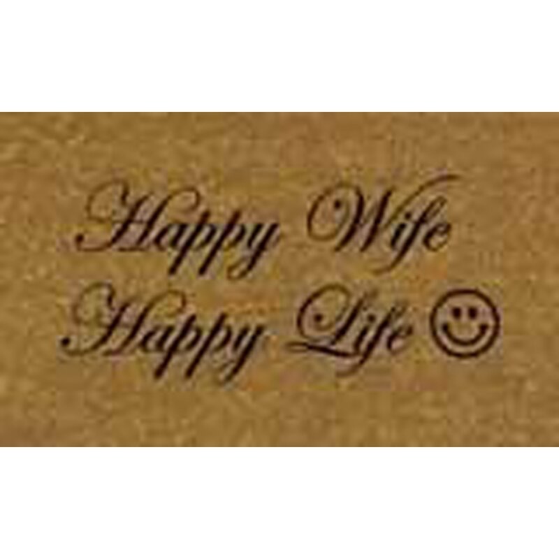 Vinyl Bk Coir Mat 18X30 Happy Wife Vinyl Bk Coir Mat 18X30 Happy Wife