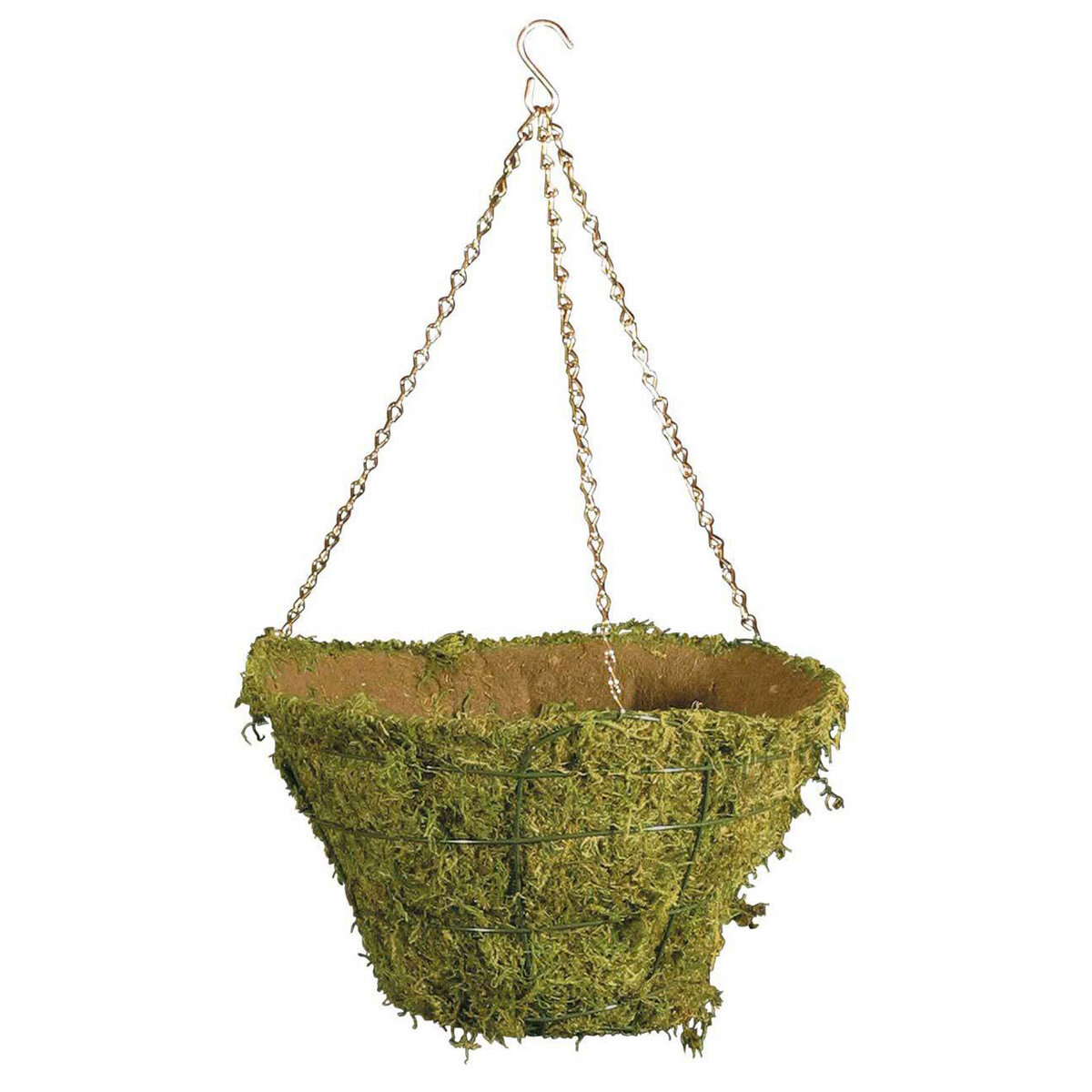 Hanging Basket w/Mossmat Liner  Galvanized 12"