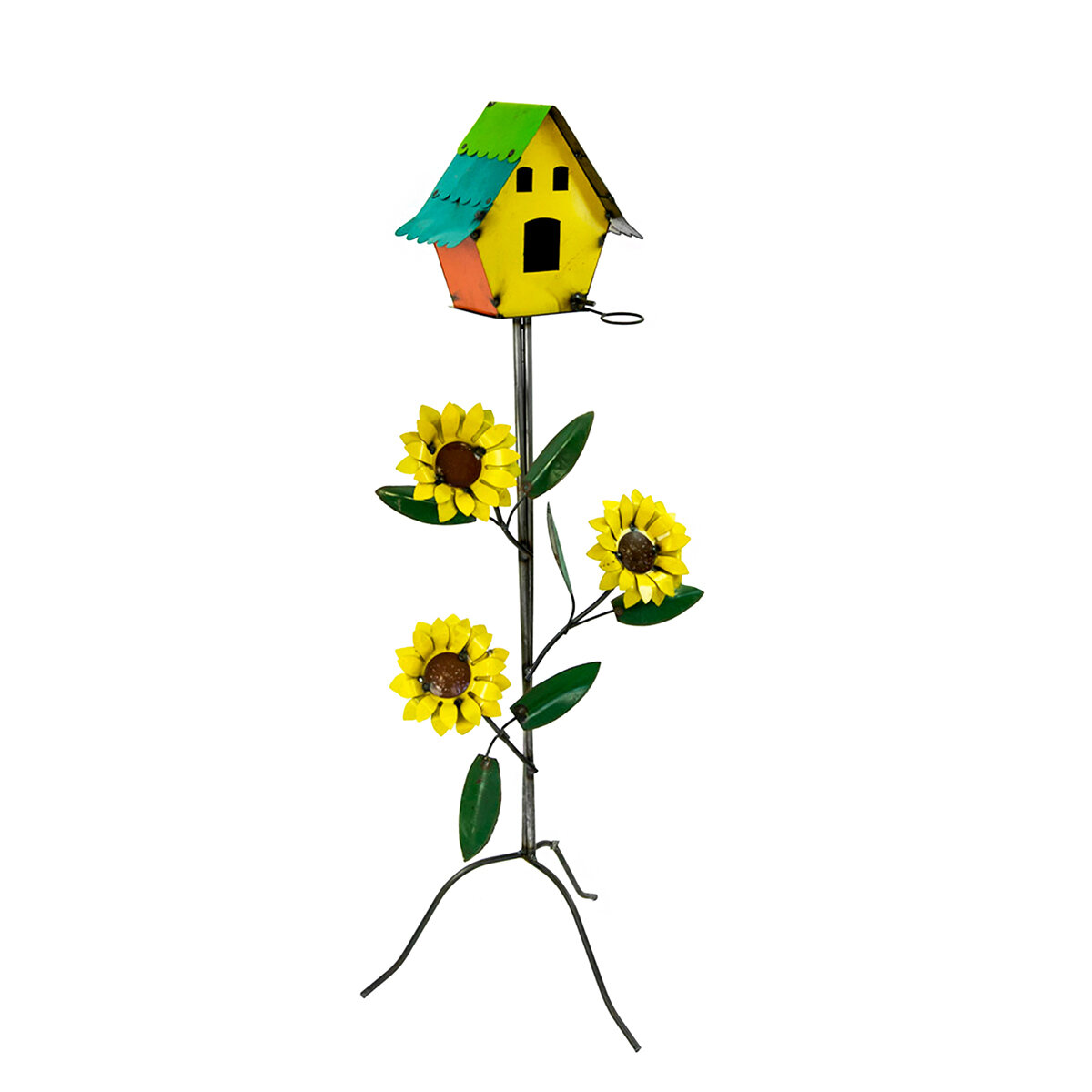 Sunflower Birdhouse On Stand  (11X26X62)