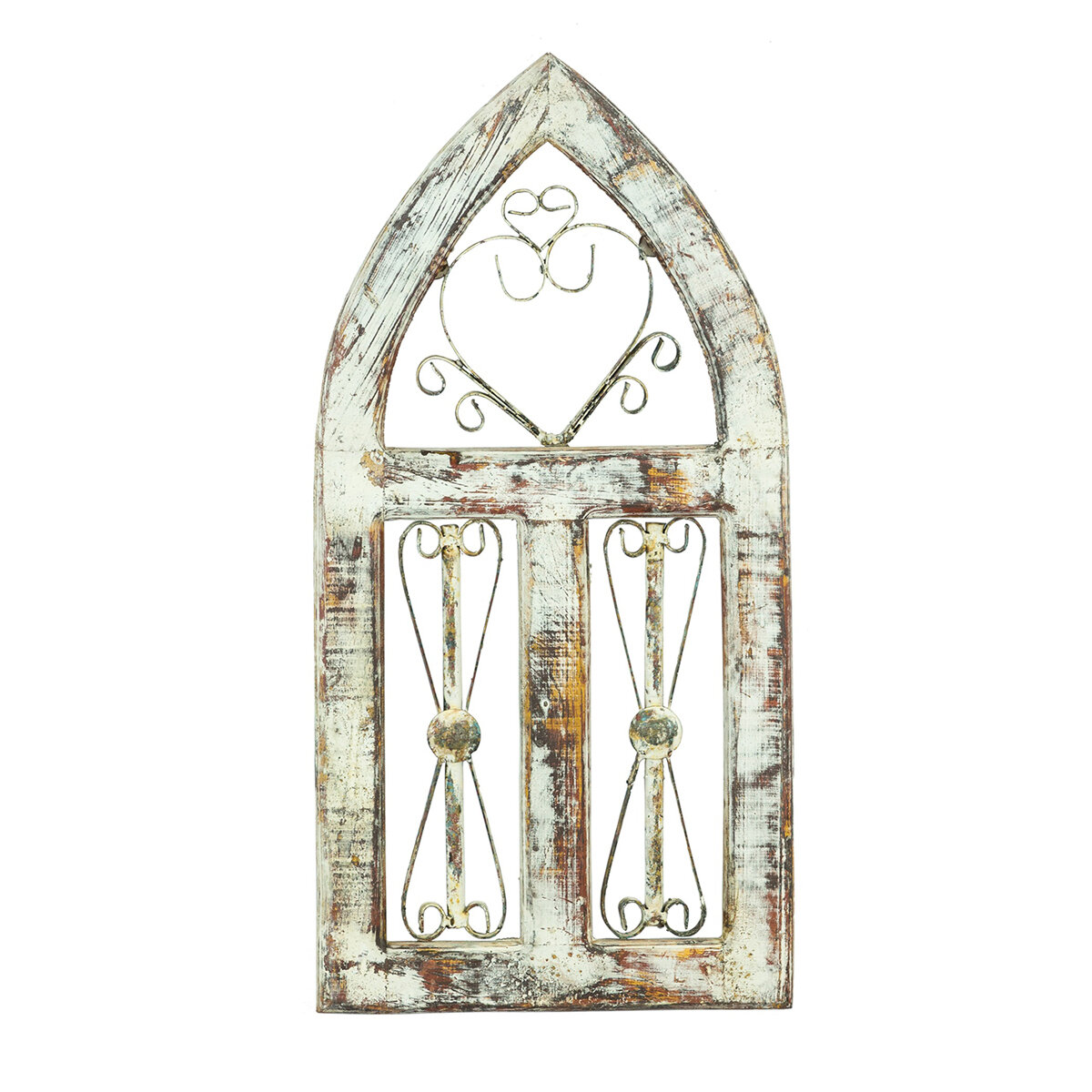 Church Window 3 Screens W/Iron