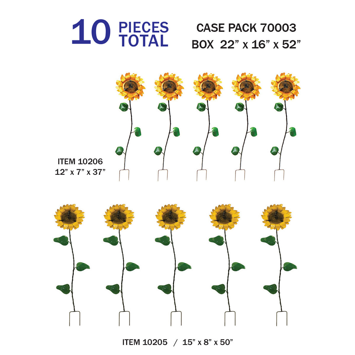 Case Pack-Sunflower Stakes  (10 Pcs)