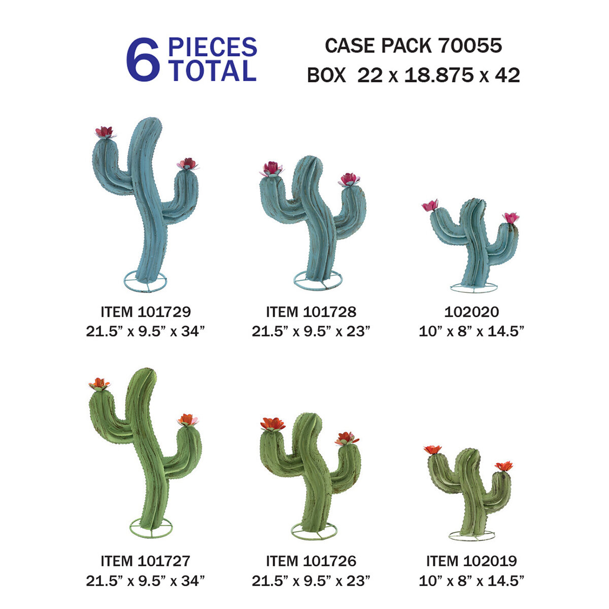 Case Pack-Curvy Cactus  (6 Pcs)