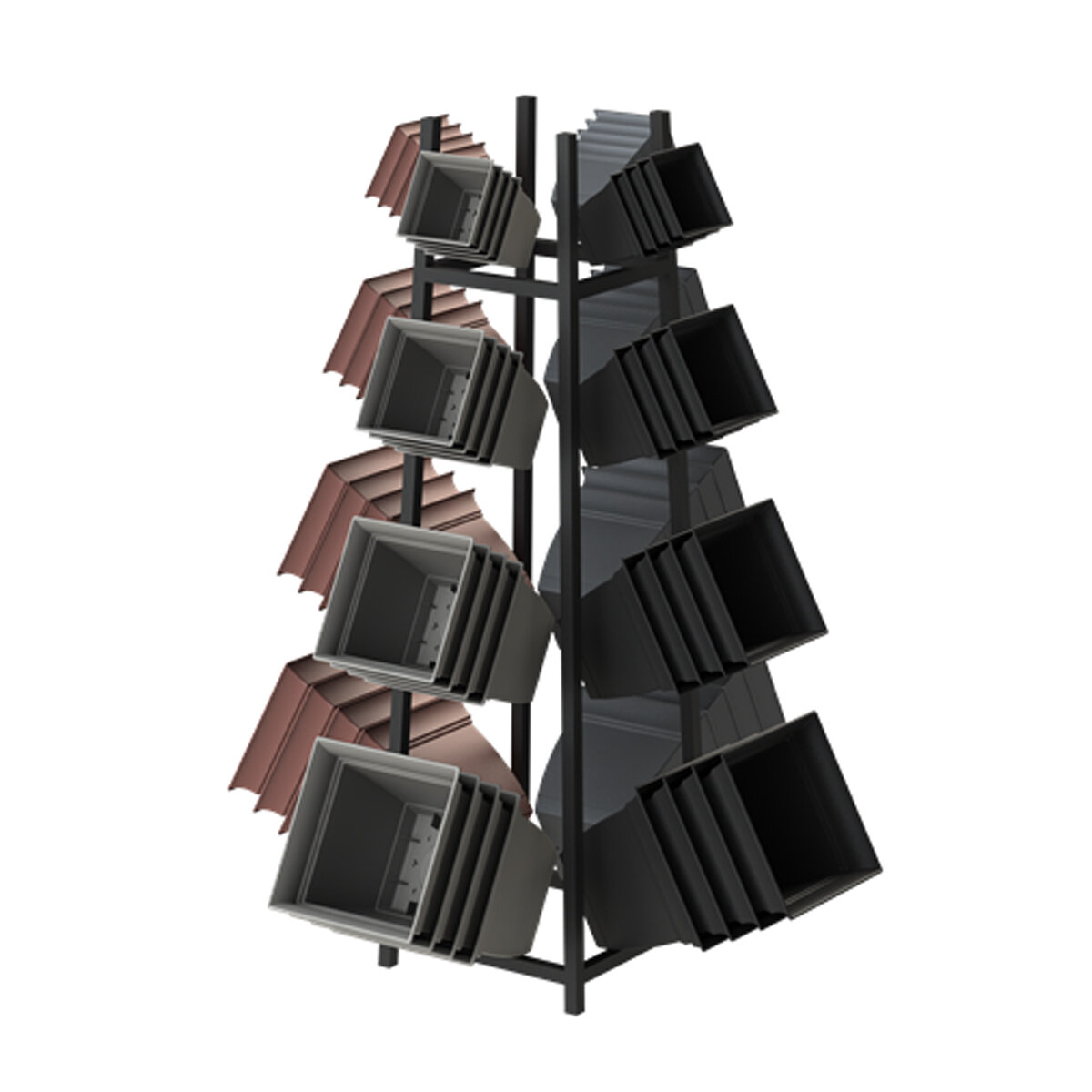 Eclipse Sq 6",8",10",12" Stn,Gry,Clay,Blk DS (352)