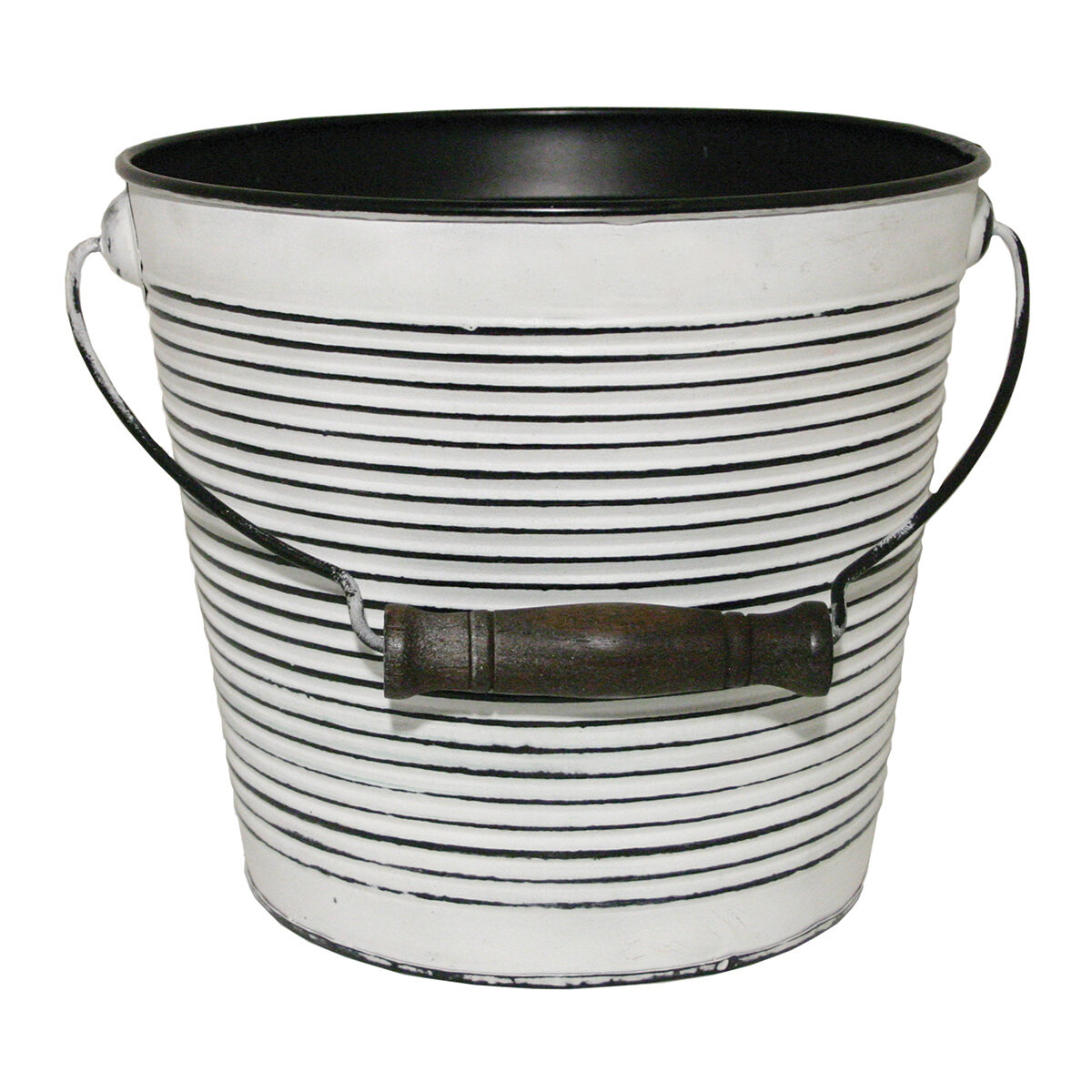 10" Ribbed w/ handle - Rustic White