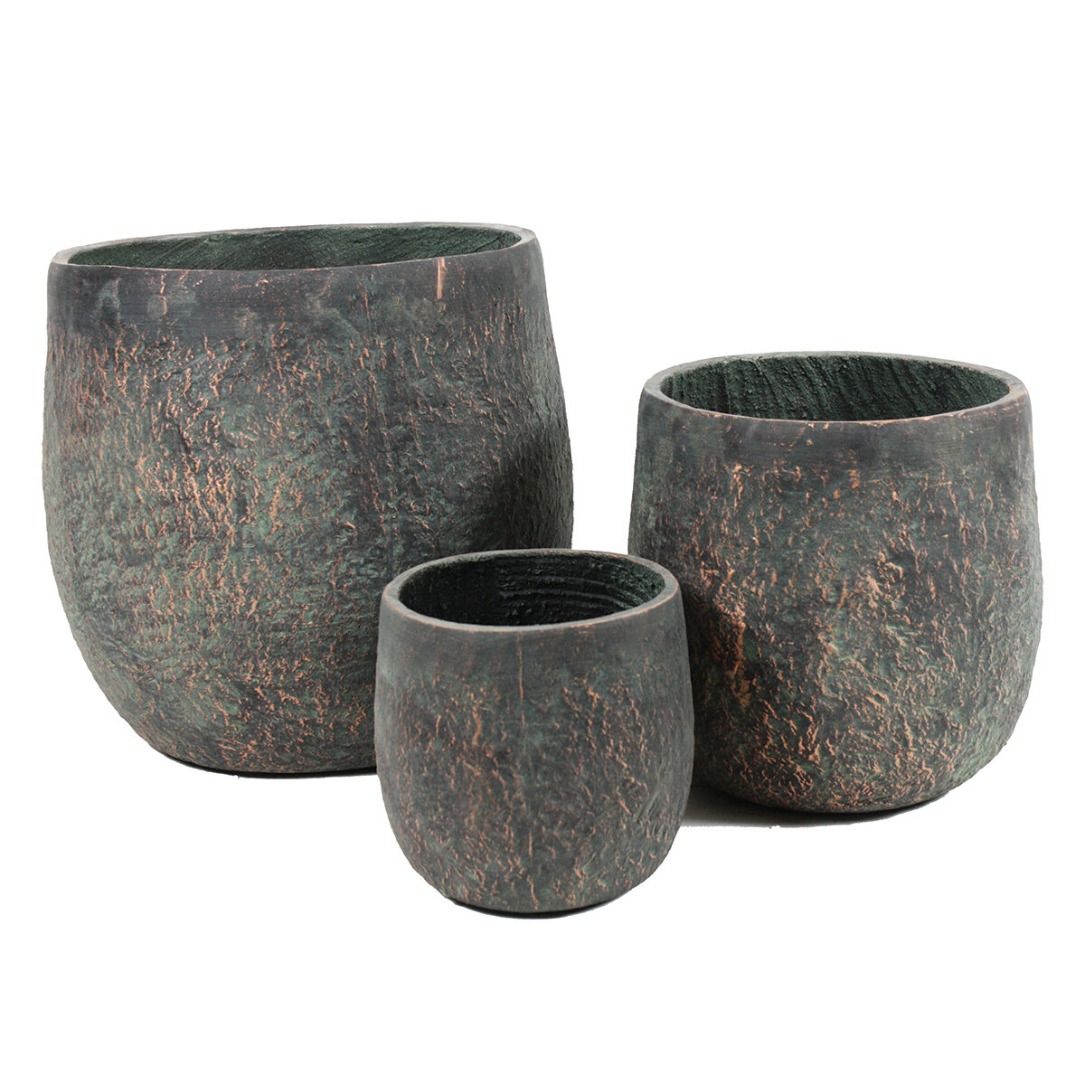 Aged Bronze Planter Set of 3