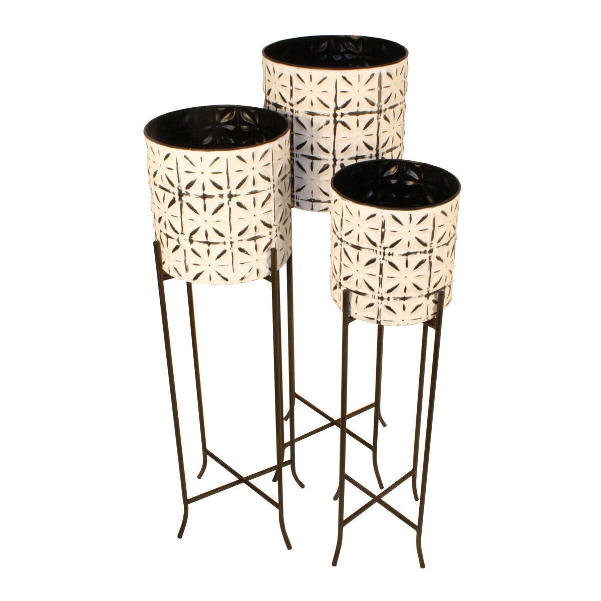 Antique Color Collection Round Daisy Planters