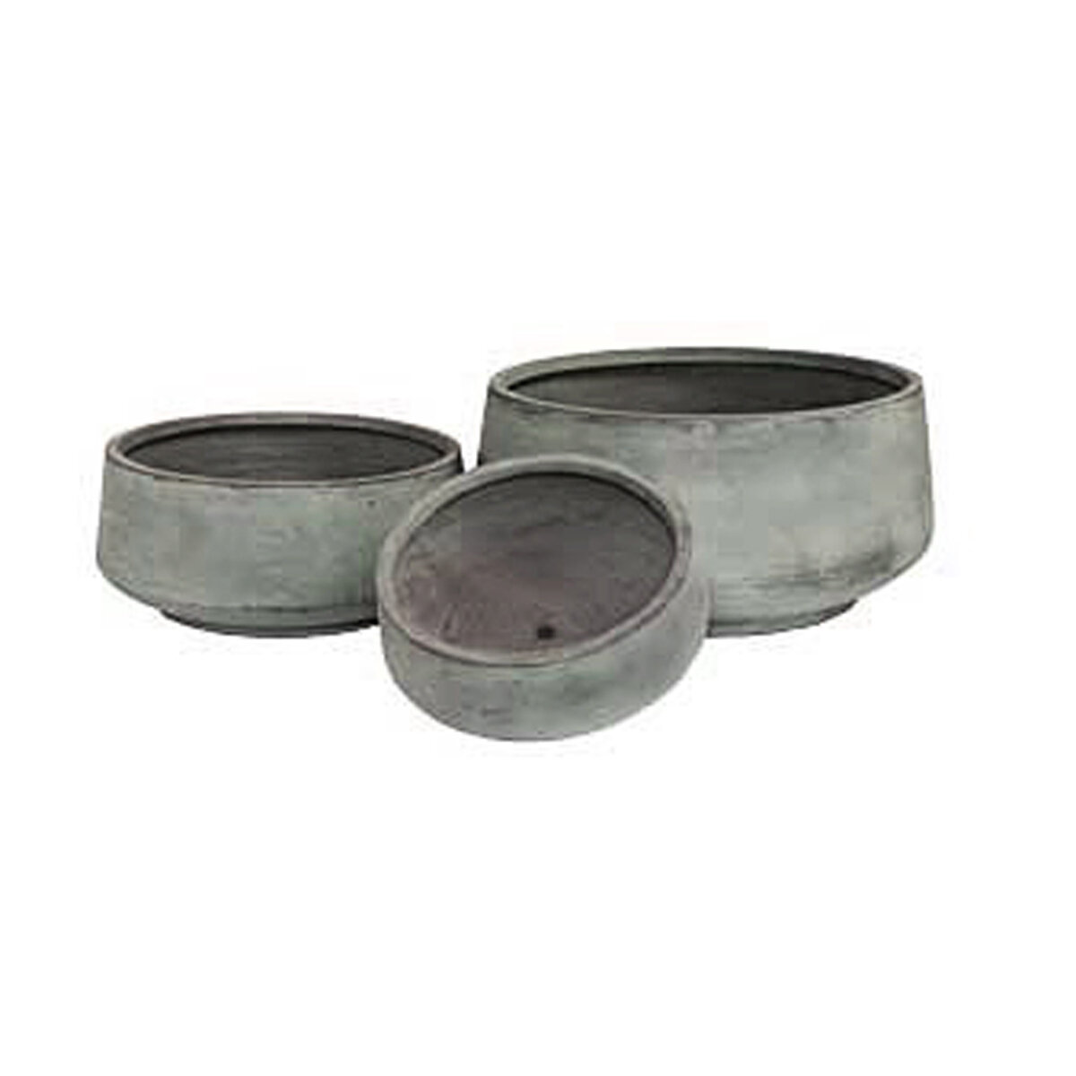 Fluted Bowl Pot Sand Stone S/3