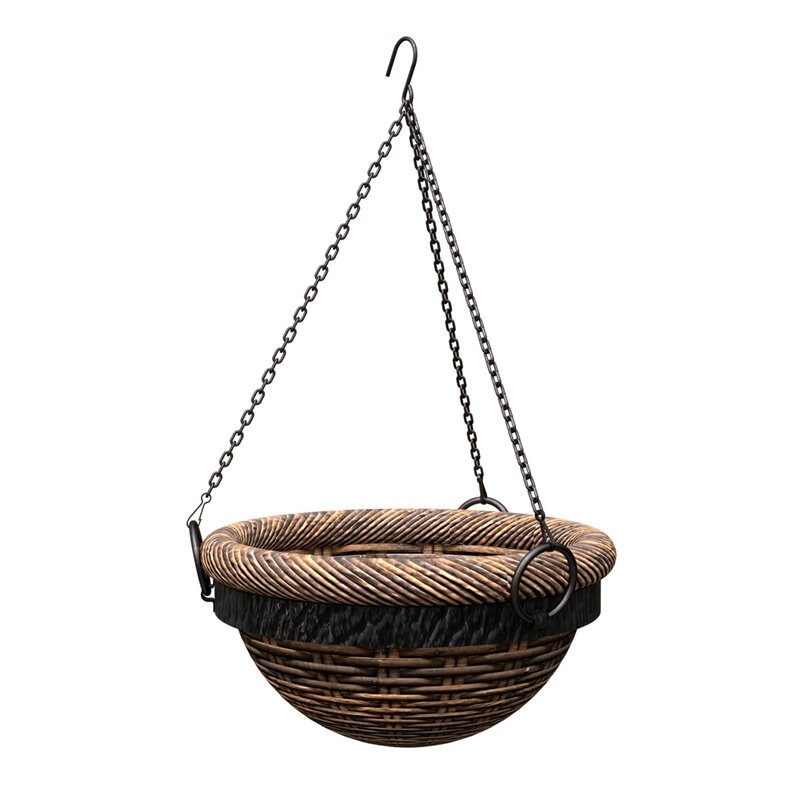 Basket Hang Tuscan Wicker 14 Basket Hang Tuscan Wicker 14" Dark Brwn