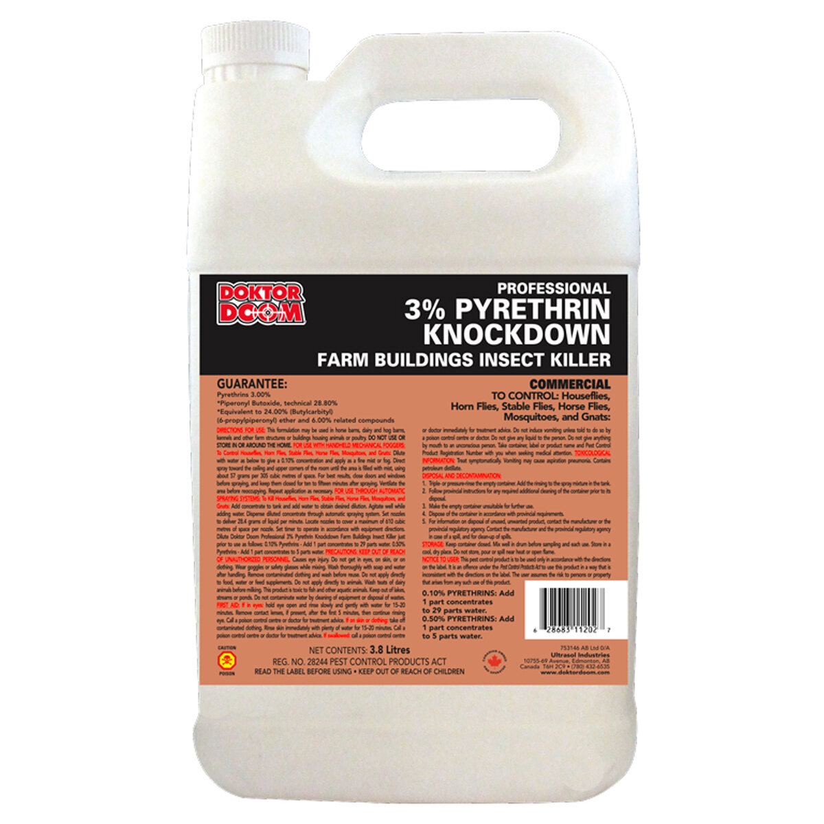 Pro 3% Pyrethrin Farm Buildings Insect Killer 3.8L