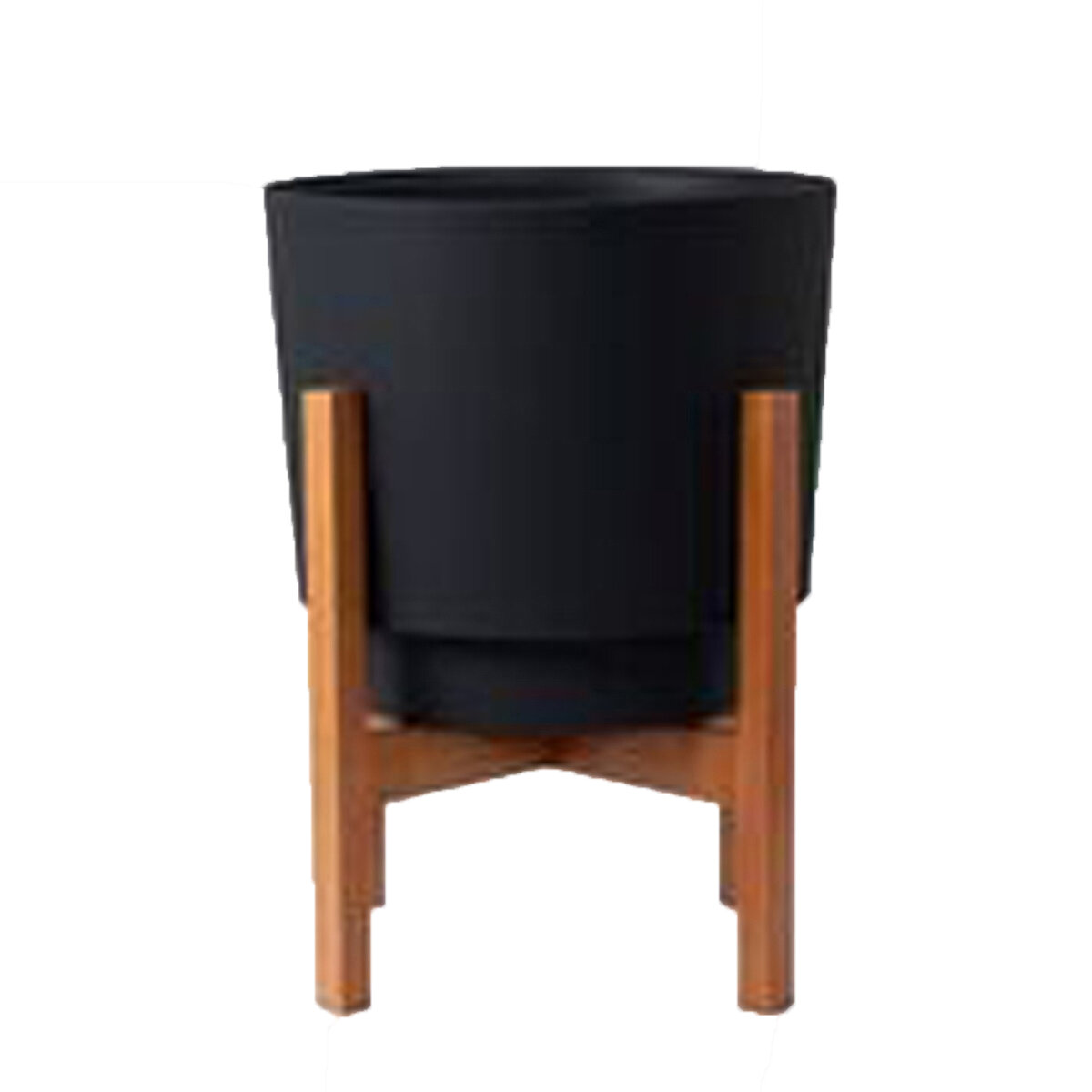 10" Hopson Wood Black Planter