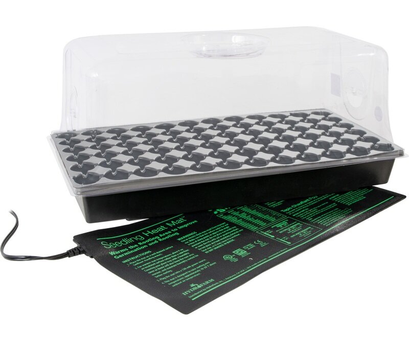 Hot House w/Heat Mat Tray 72-Cell Insert 7.5"Dome