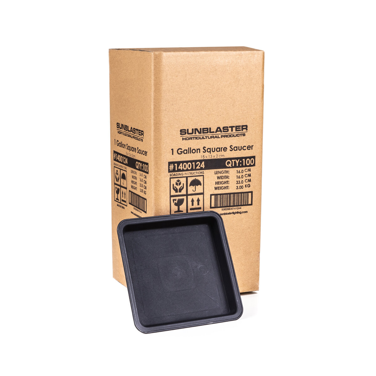 1 Gallon Square Saucer -Black