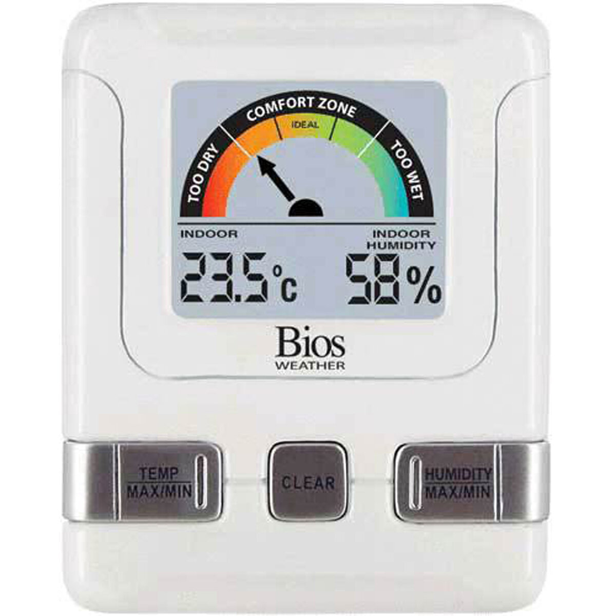 Indoor Hygrometer With Bios Comfort Scale - White