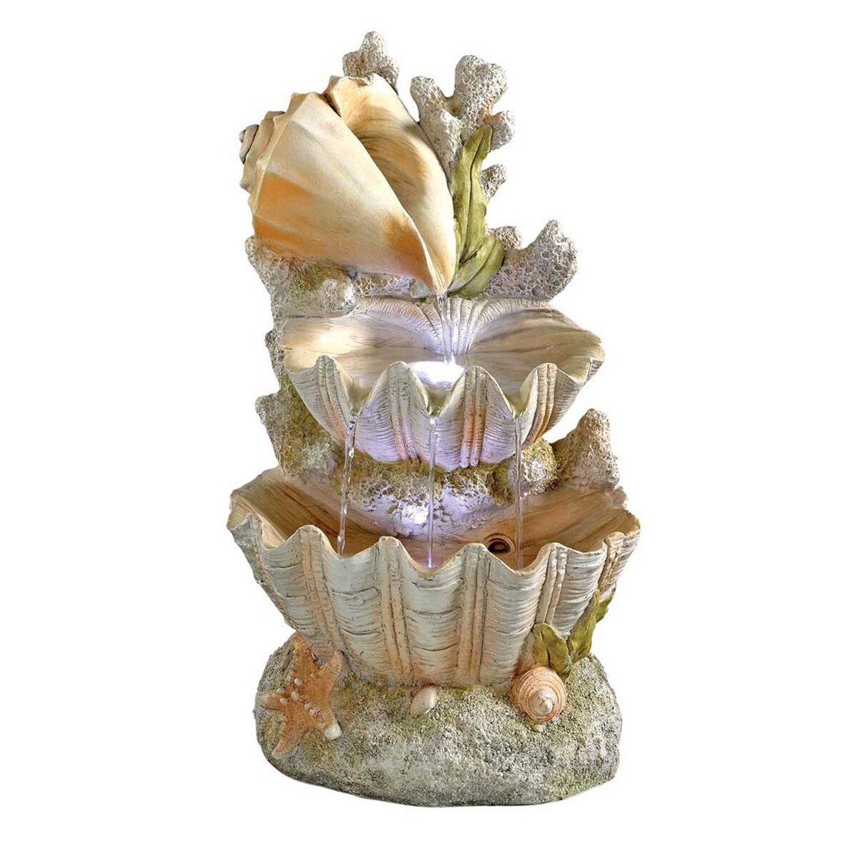 Ocean'S Bounty Cascading Shell Fountain