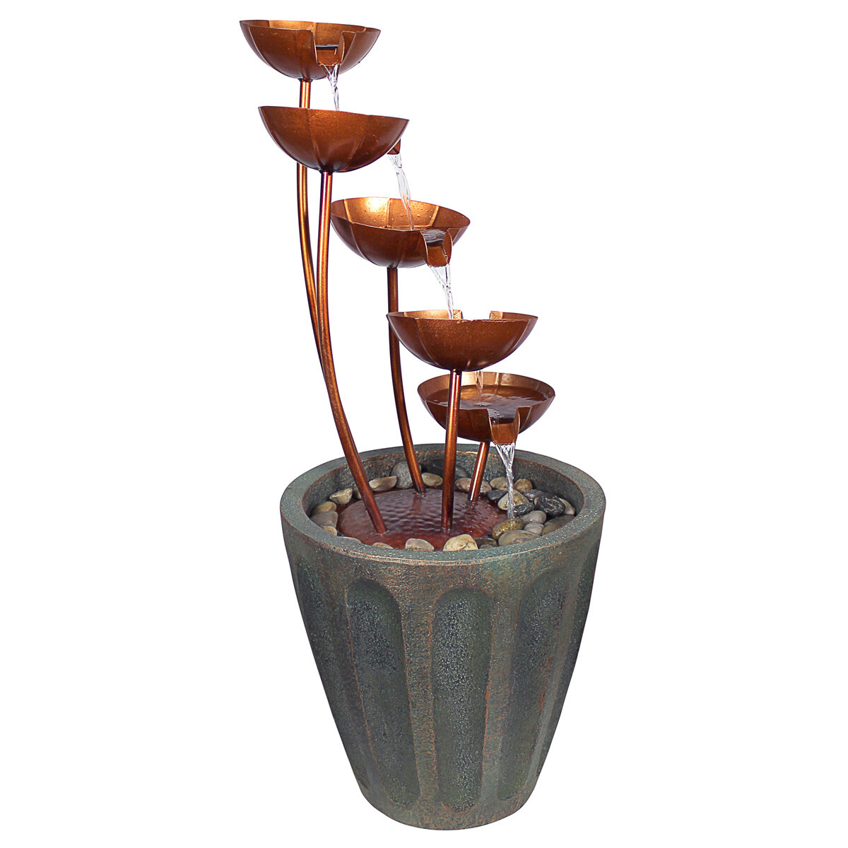 Dt Copper Falls Cascading Garden Fountain