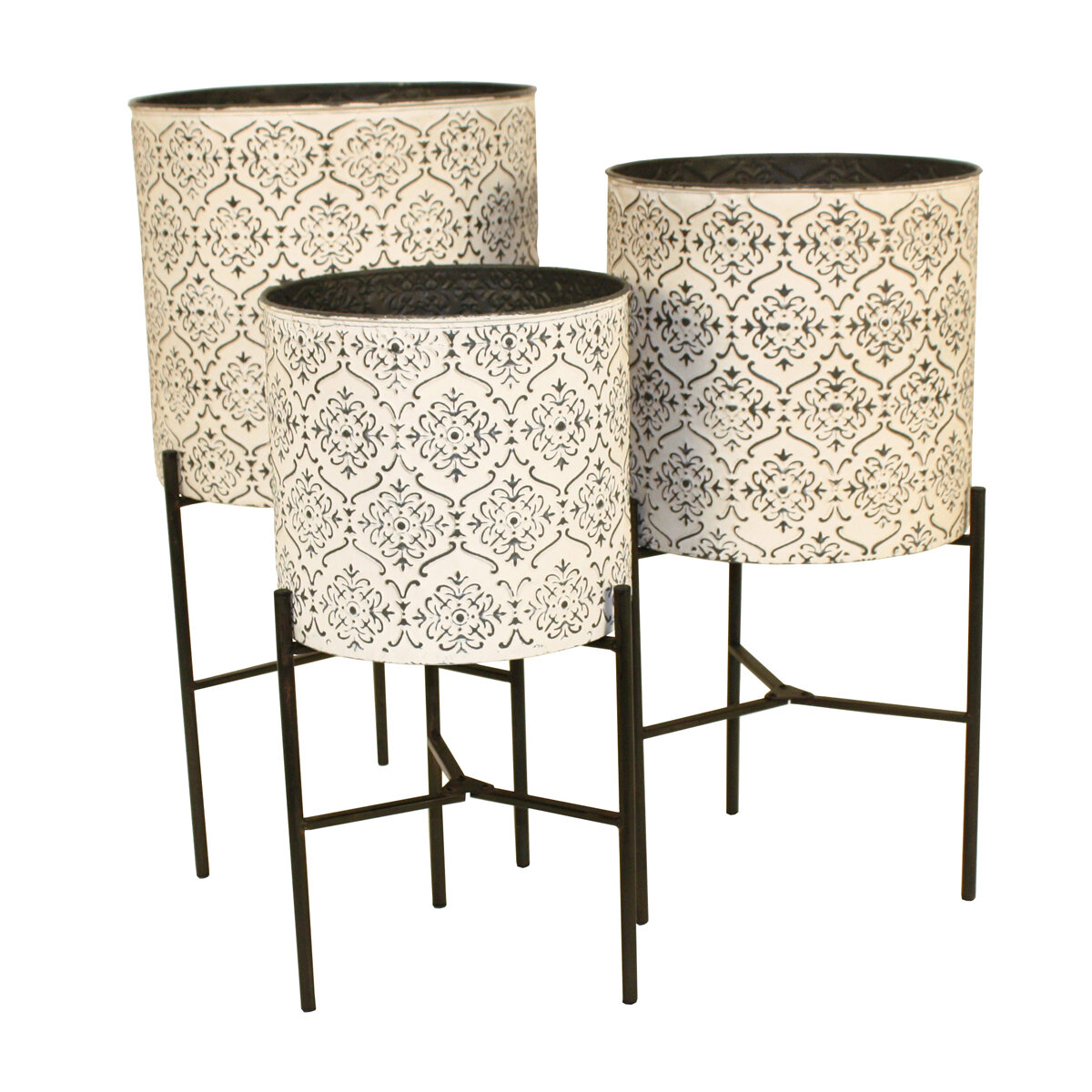 Antique Color Collection Lace Planters With Stands