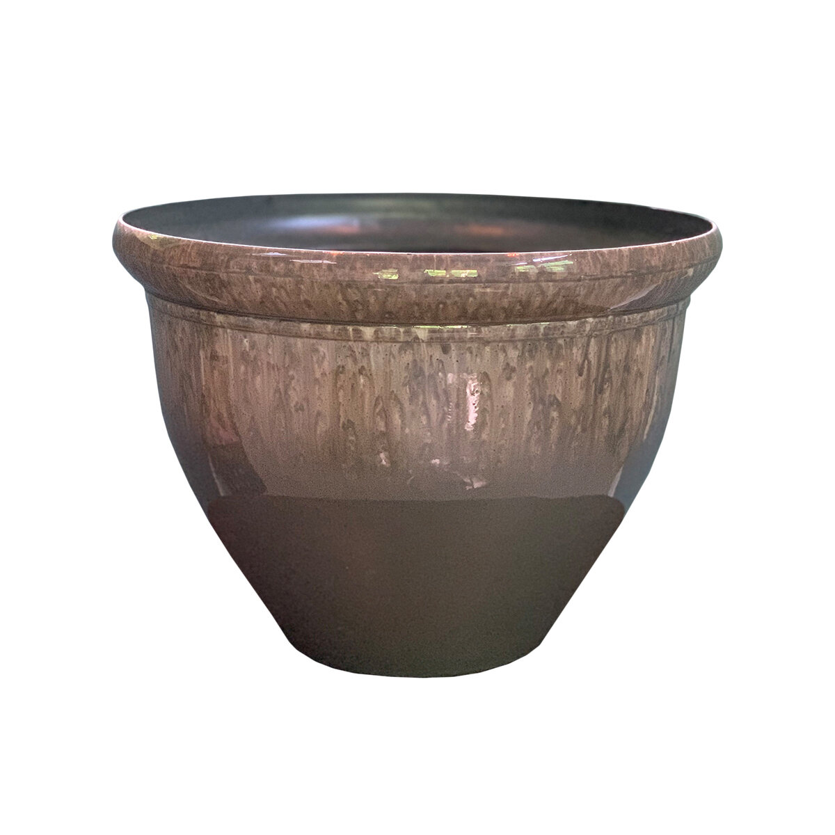 16" Pizzazz Resin Pottery Planter in Foggy Gray