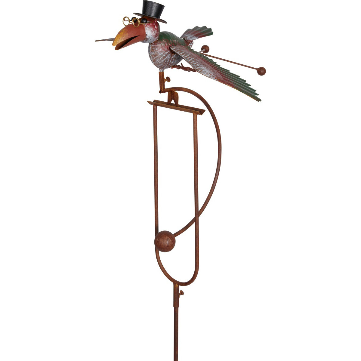 Stake Rocking Bird W/Top Hat