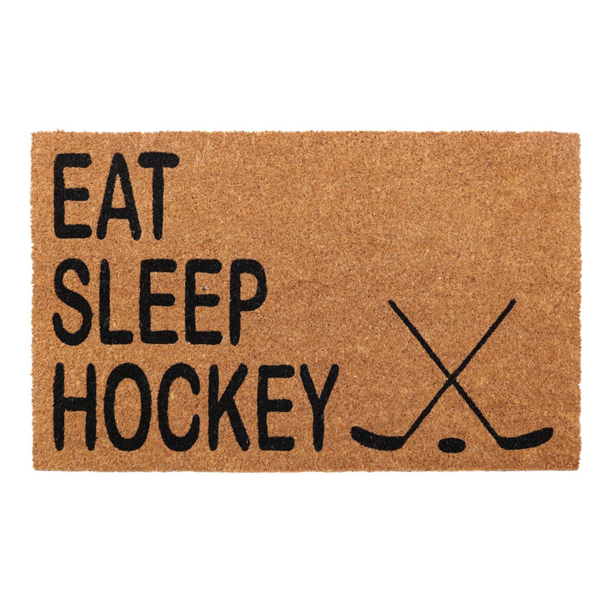 Vinyl Bk Coir Mat Eat, Sleep, Hockey  18"x30"