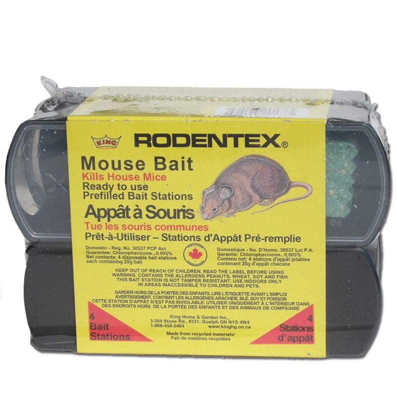 King Rodentex Mouse Bait 4-Station Pack King Rodentex Mouse Bait 4-Station Pack