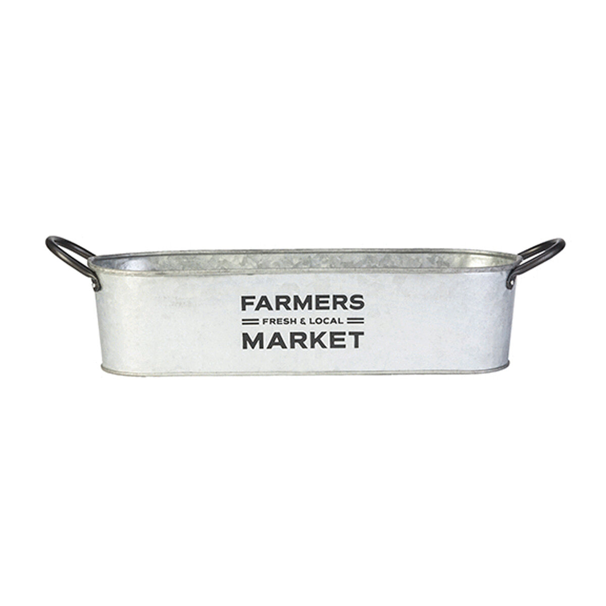 Small Farmer'S Market Oval Planter Aged Galvanized