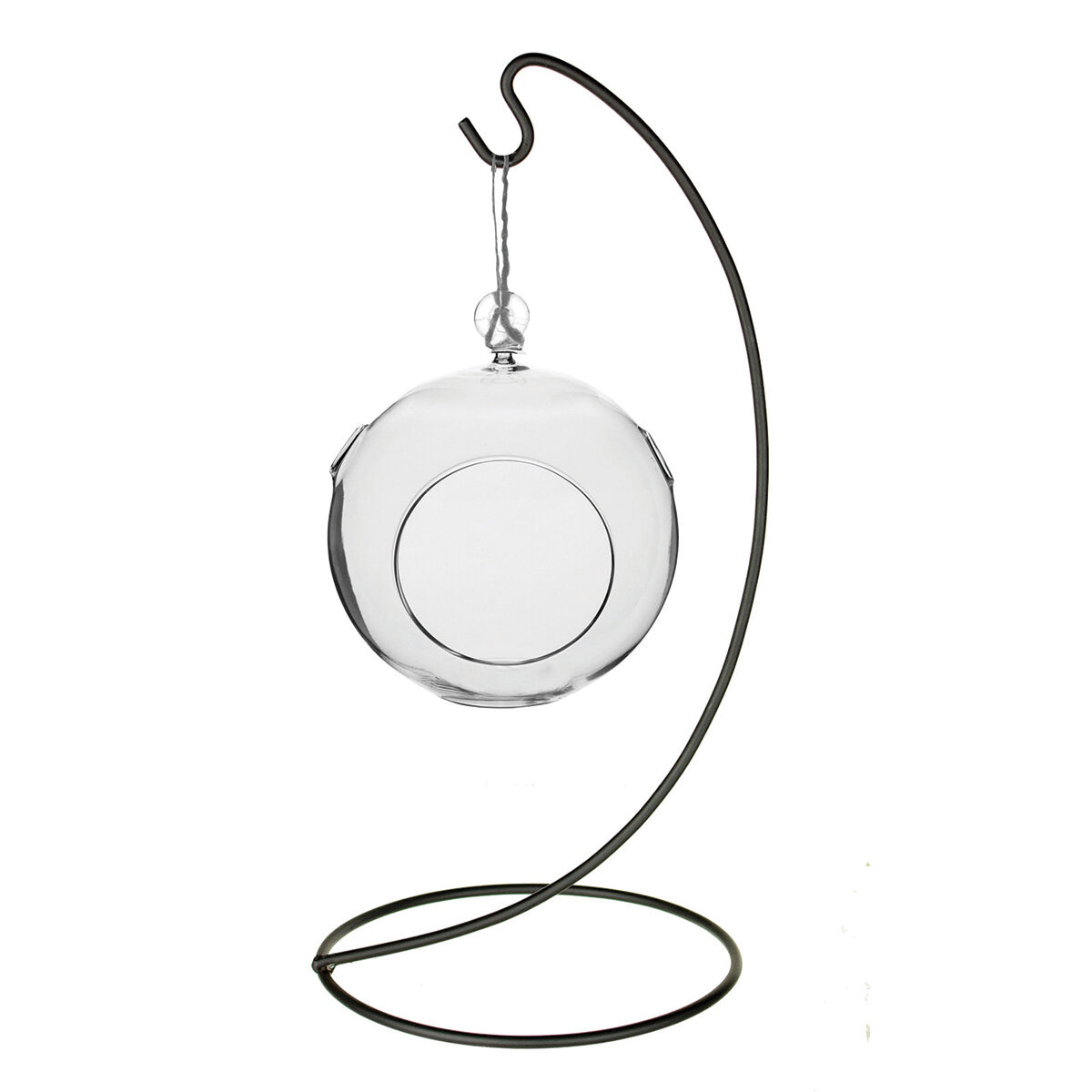 5 1/4" Round Hanging Terrarium with Wire Stand