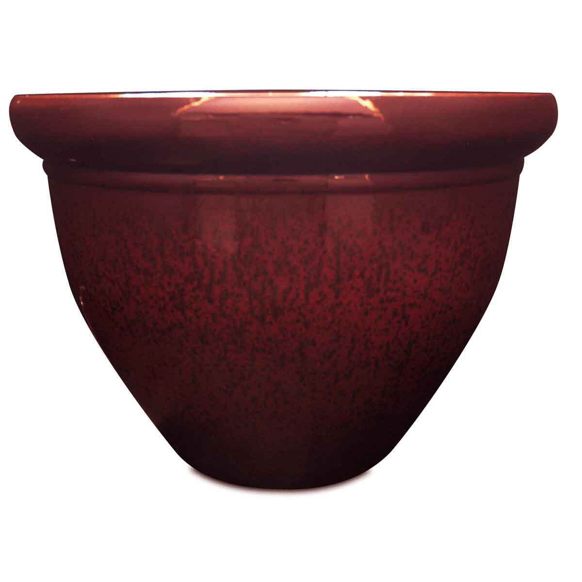 12" Pizzazz  Resin Planter Warm Red w/Speckle