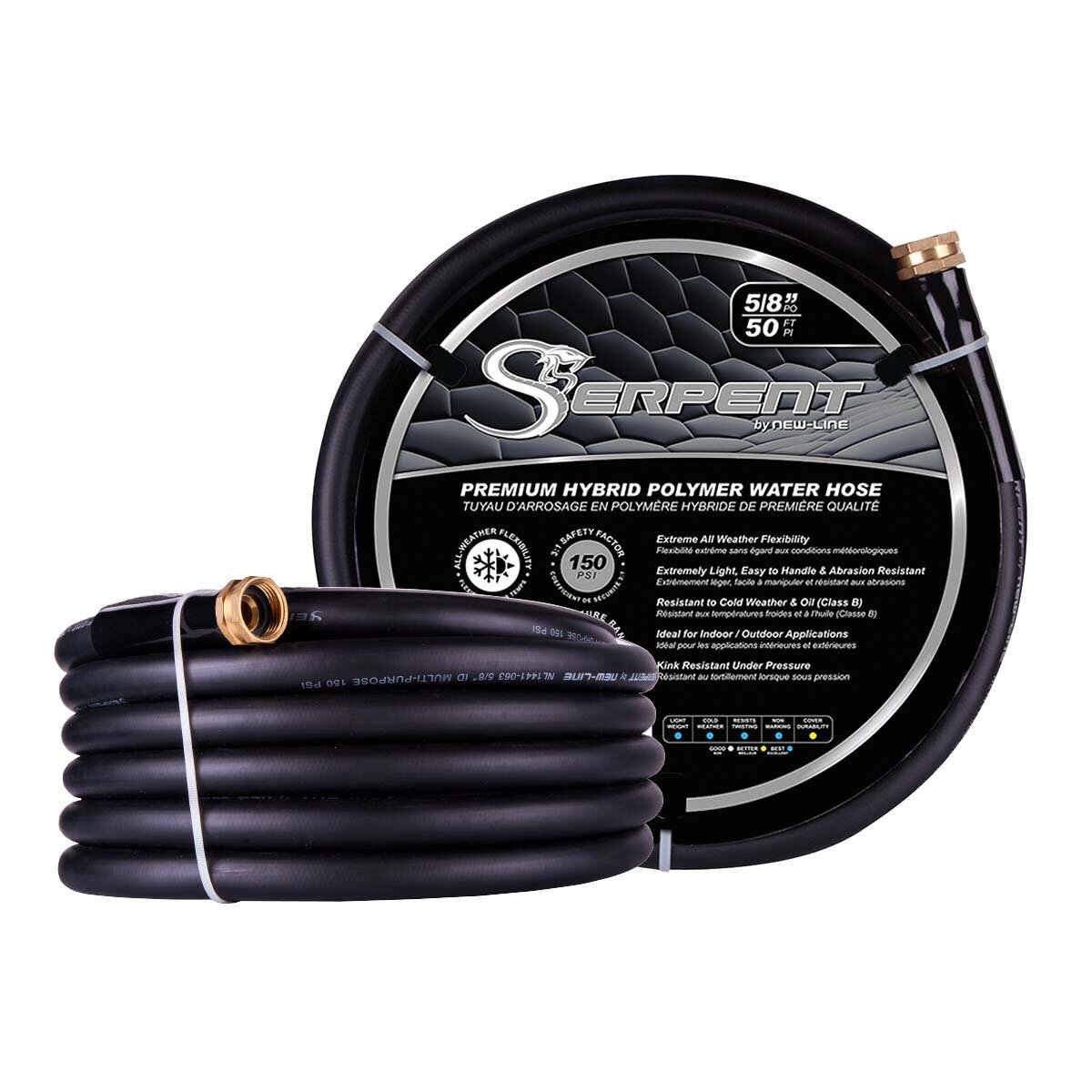 Black Serpent Garden Hose  5/8"x50' 150 Psi