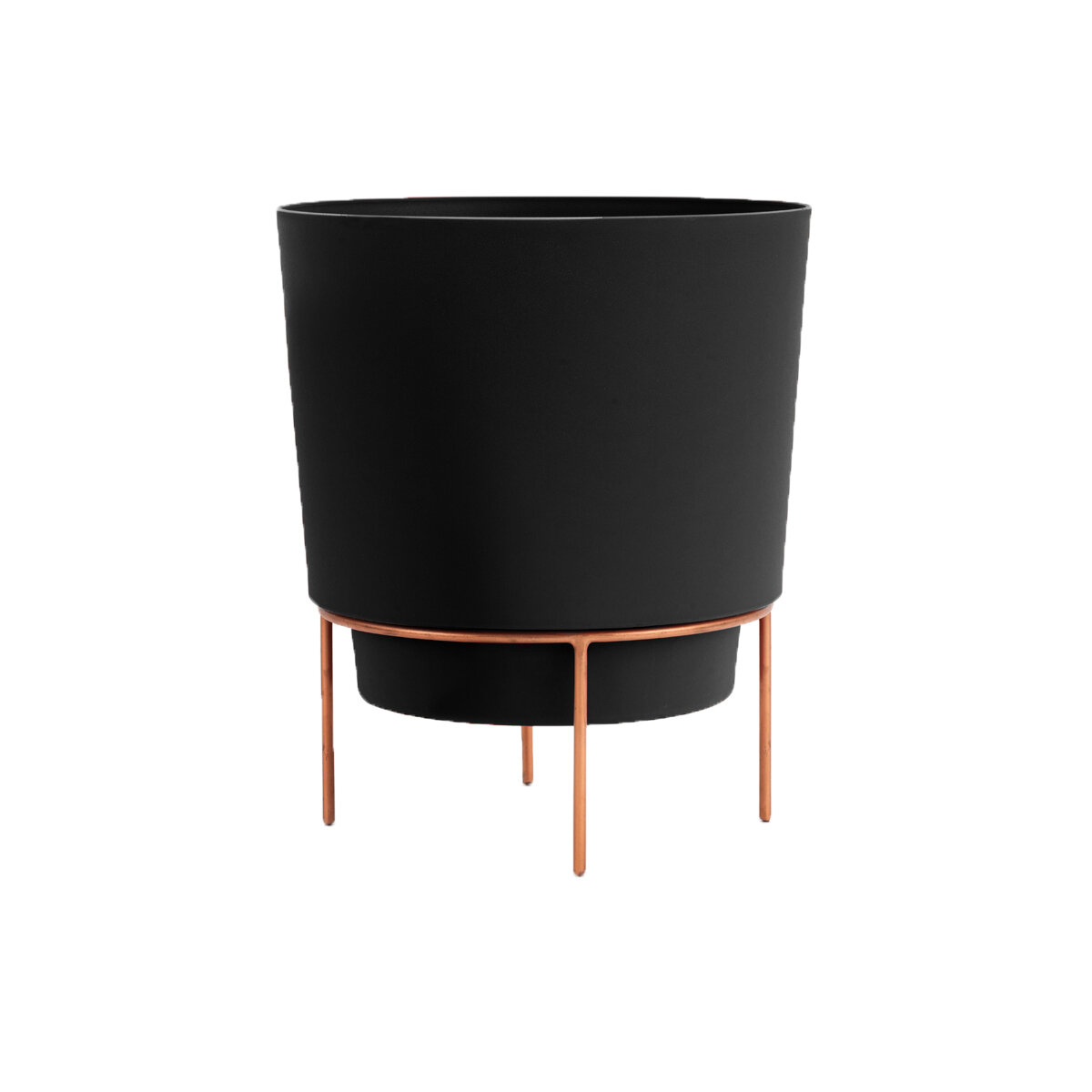 6" Hopson Metal Black Planter