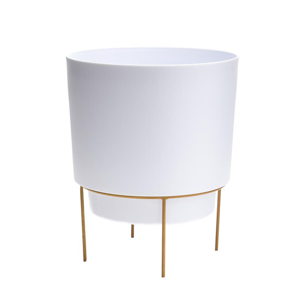 10" Hopson Metal Casper Wht Planter