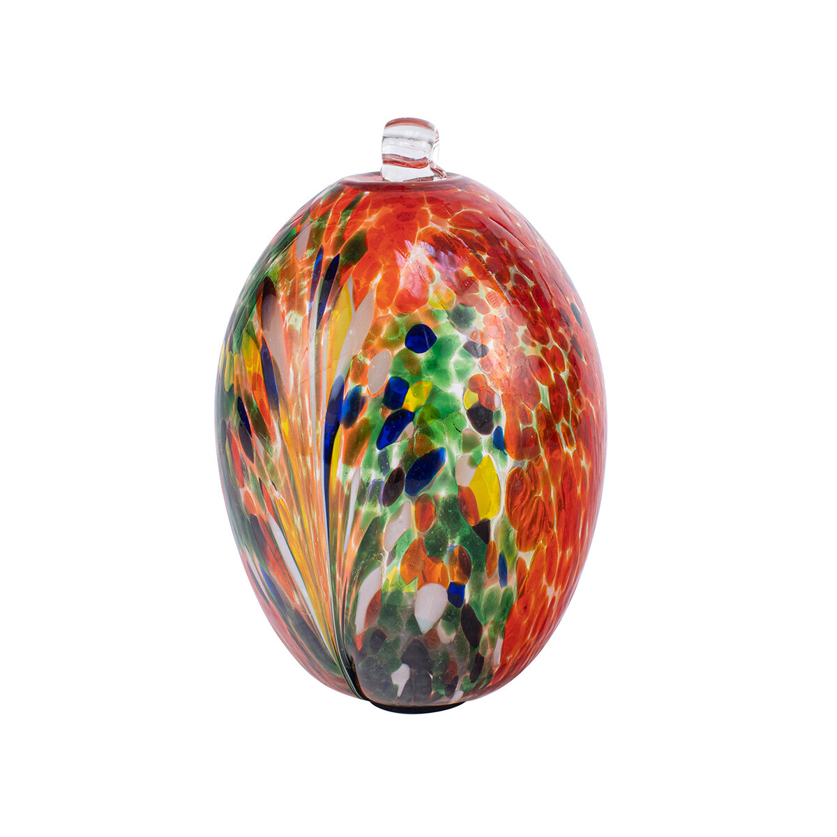 Lg. Oblong Matisse Hanging Spirit Orb - Red