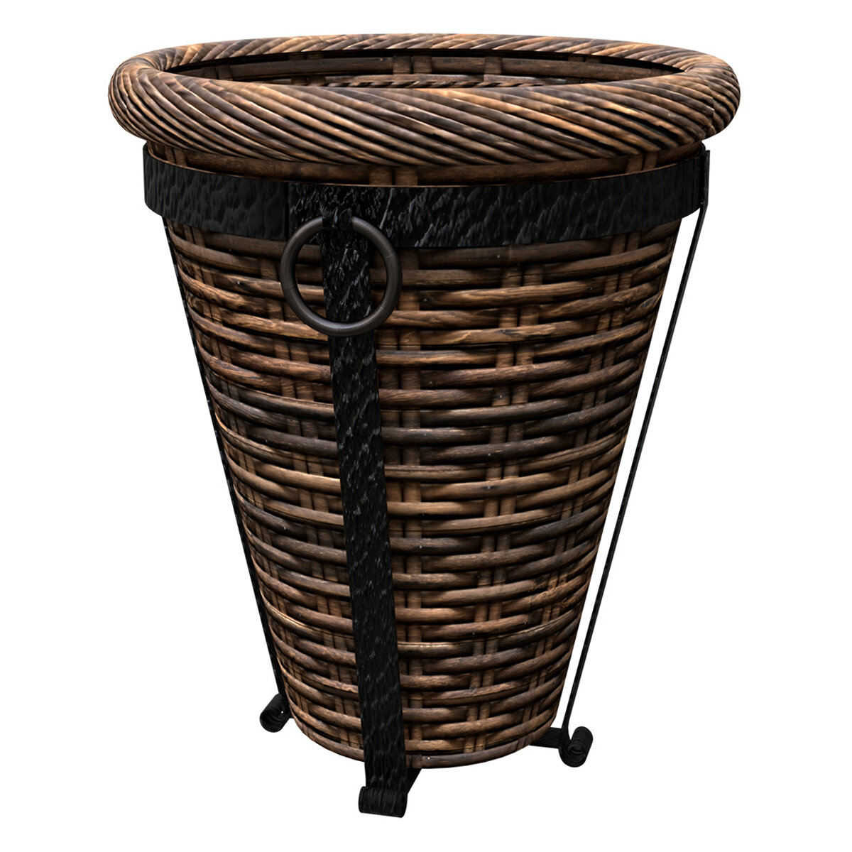 Basket Planter Tuscan Wicker 16" Dark Brwn