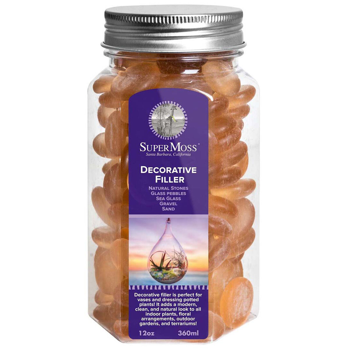 Soft Glass Pebbles Rose 12oz Jar