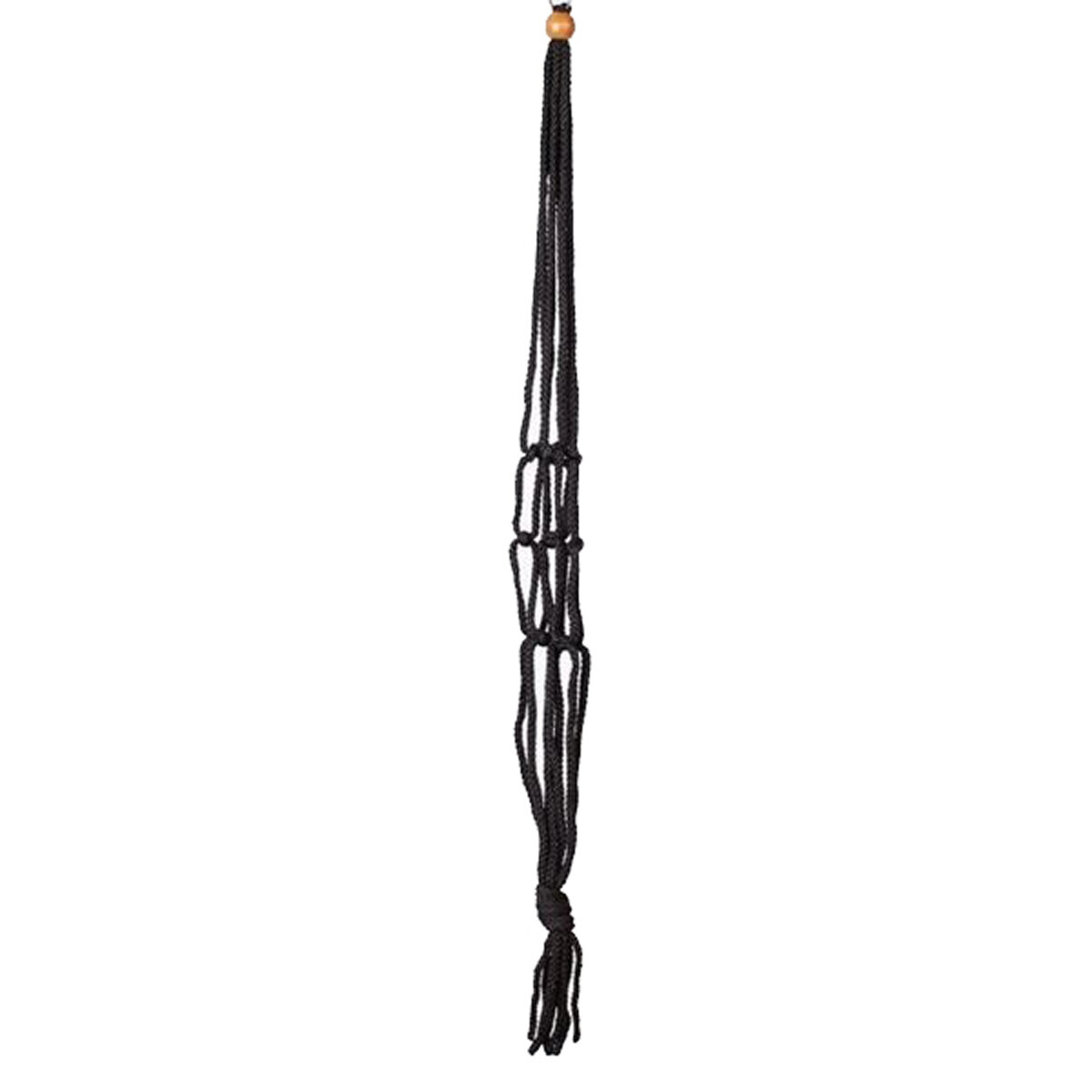 30" Black Macrame Plant Hanger