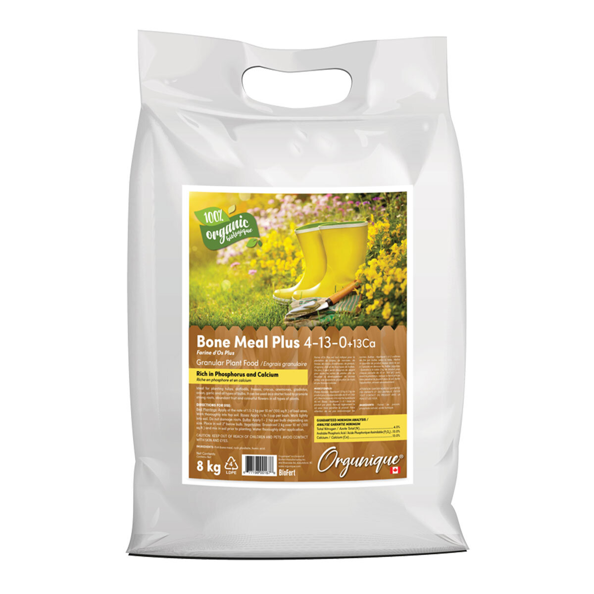 Orgunique Bonemeal Plus 4-13-0+13Ca   8Kg