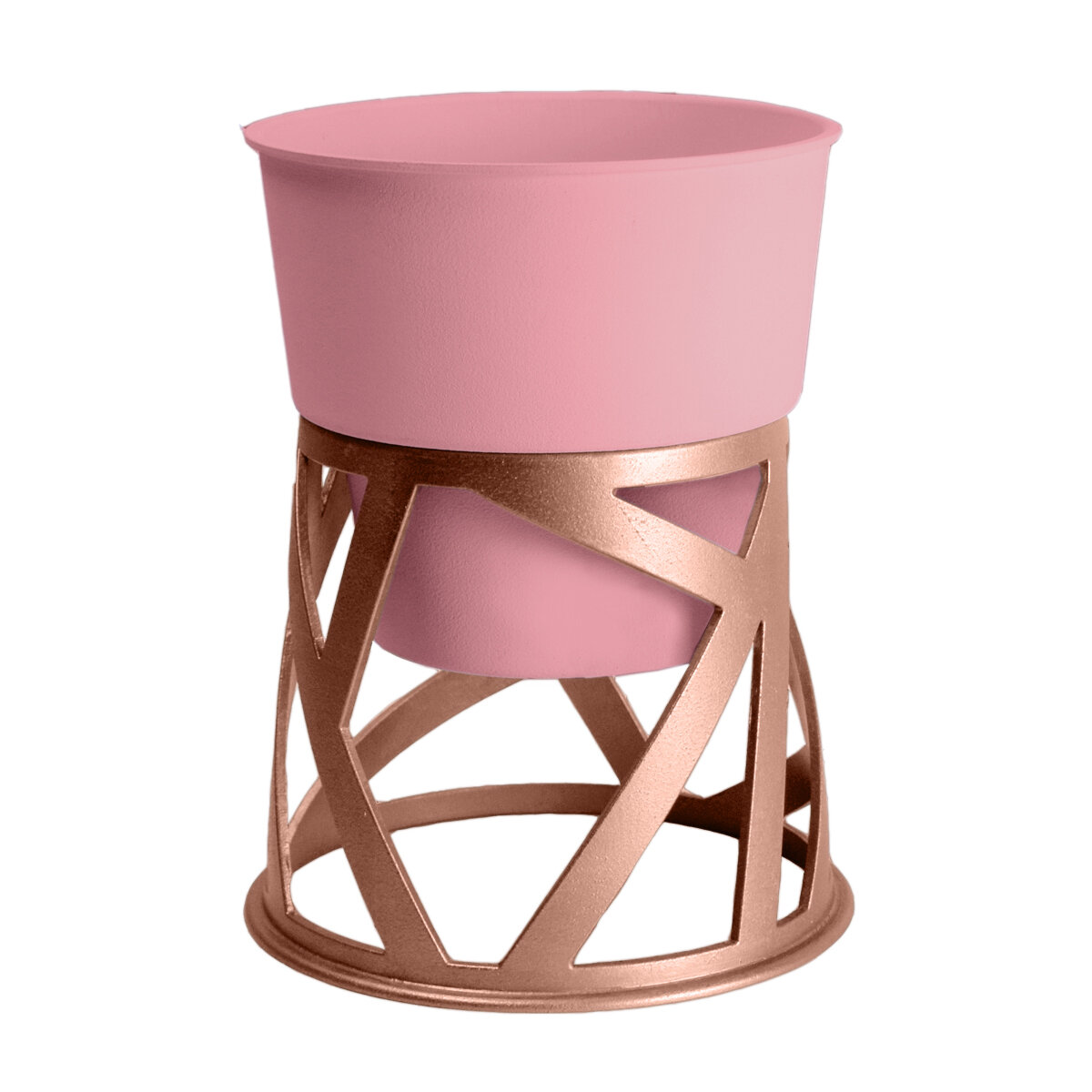 5" Curio Planter Blush w/ Copper Stand