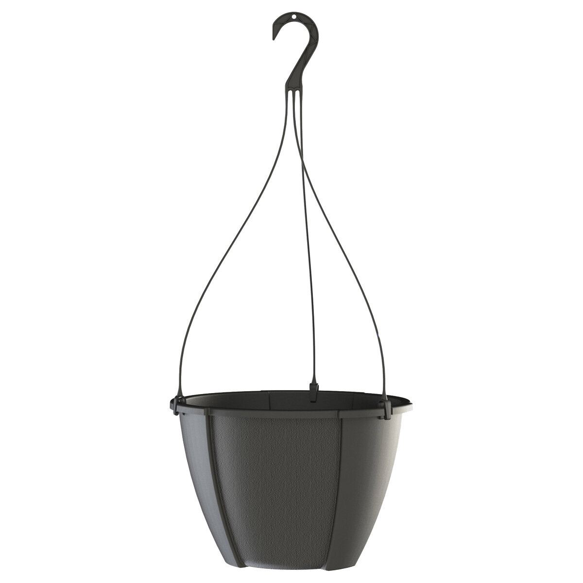 QUATTRO 12" Self-Watering Hanging Planter Black