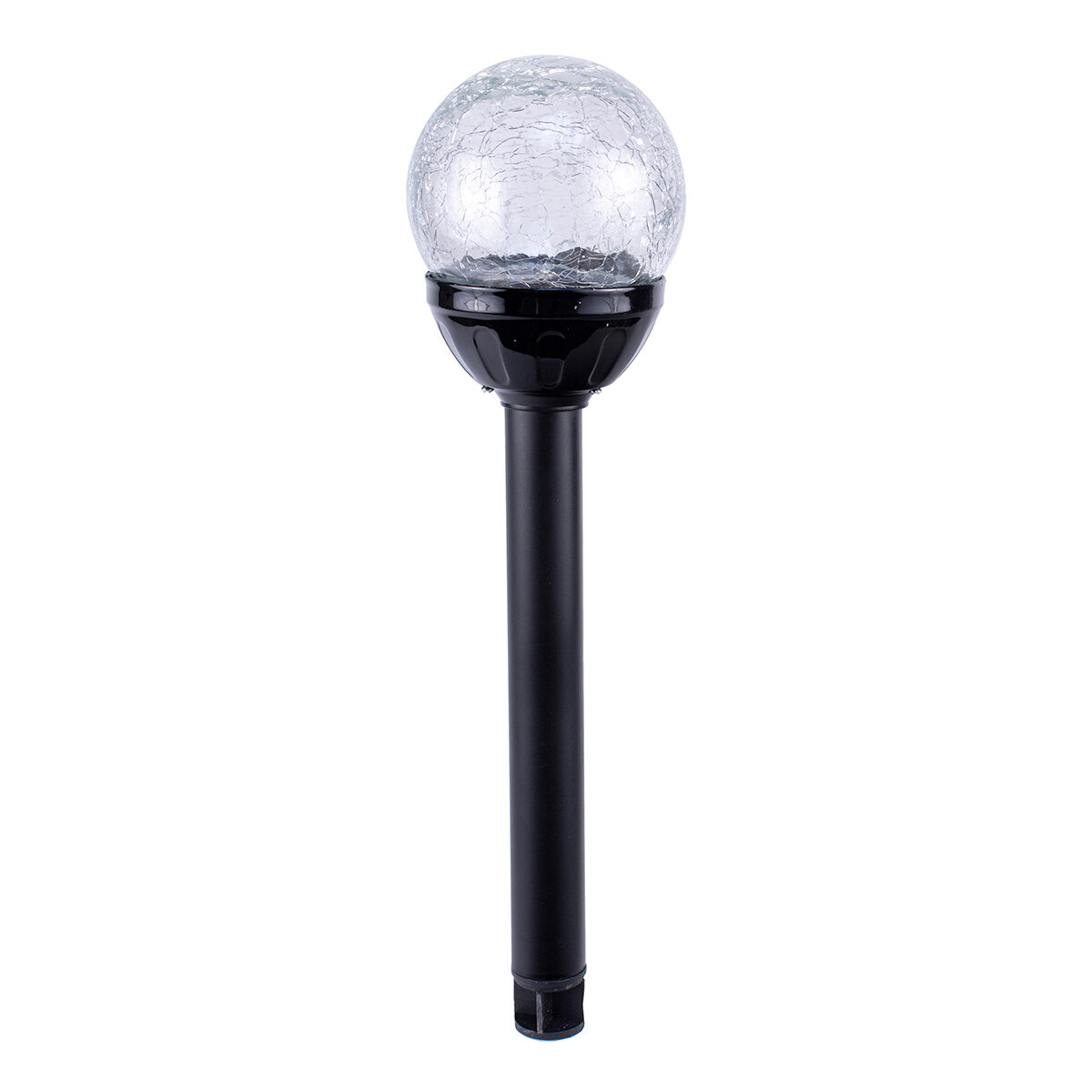 LunaLite Crackle Globe Solar Light  Black Receiver