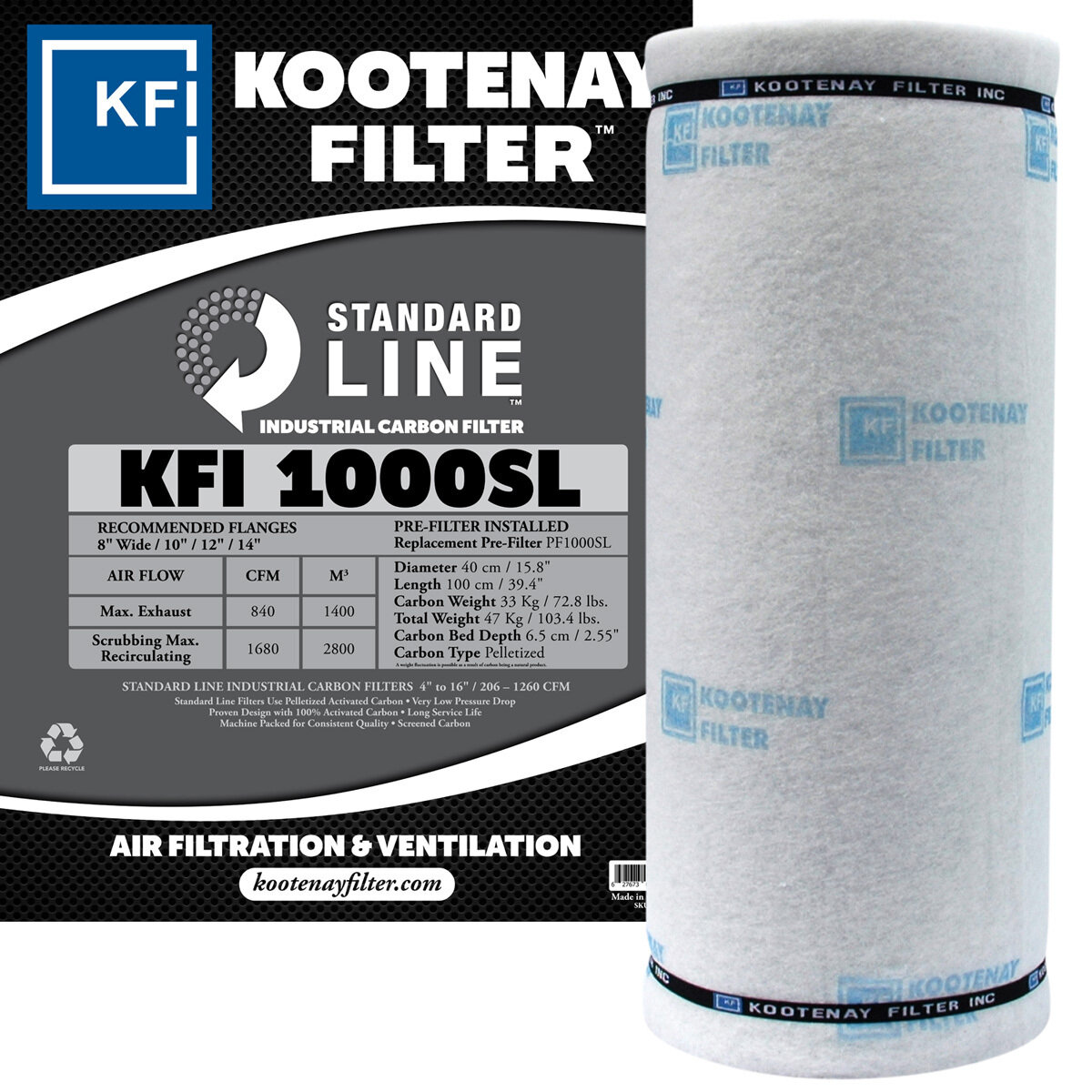Kootenay Filter 1000 Standard Line 840cfm