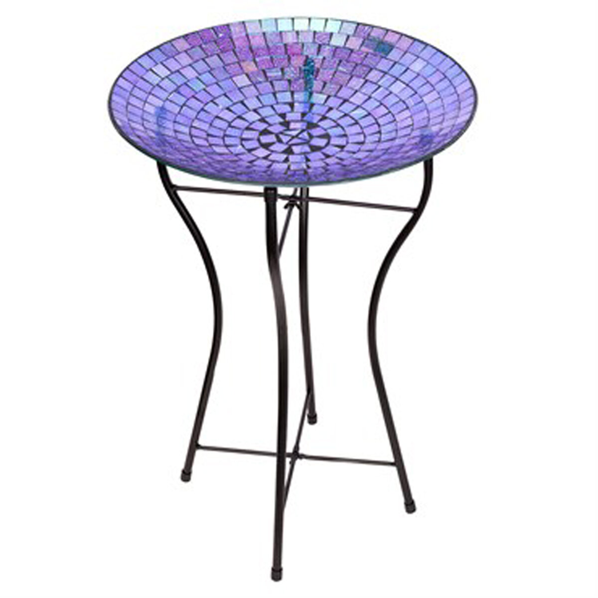 Bird Bath 16" Mosaic Tile W/Stnd