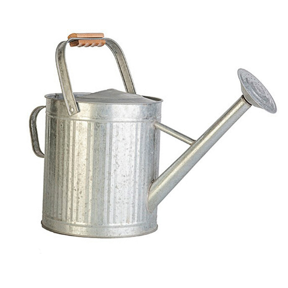 Watering Can Vintage Galvanized Wood Handle 2 Gal