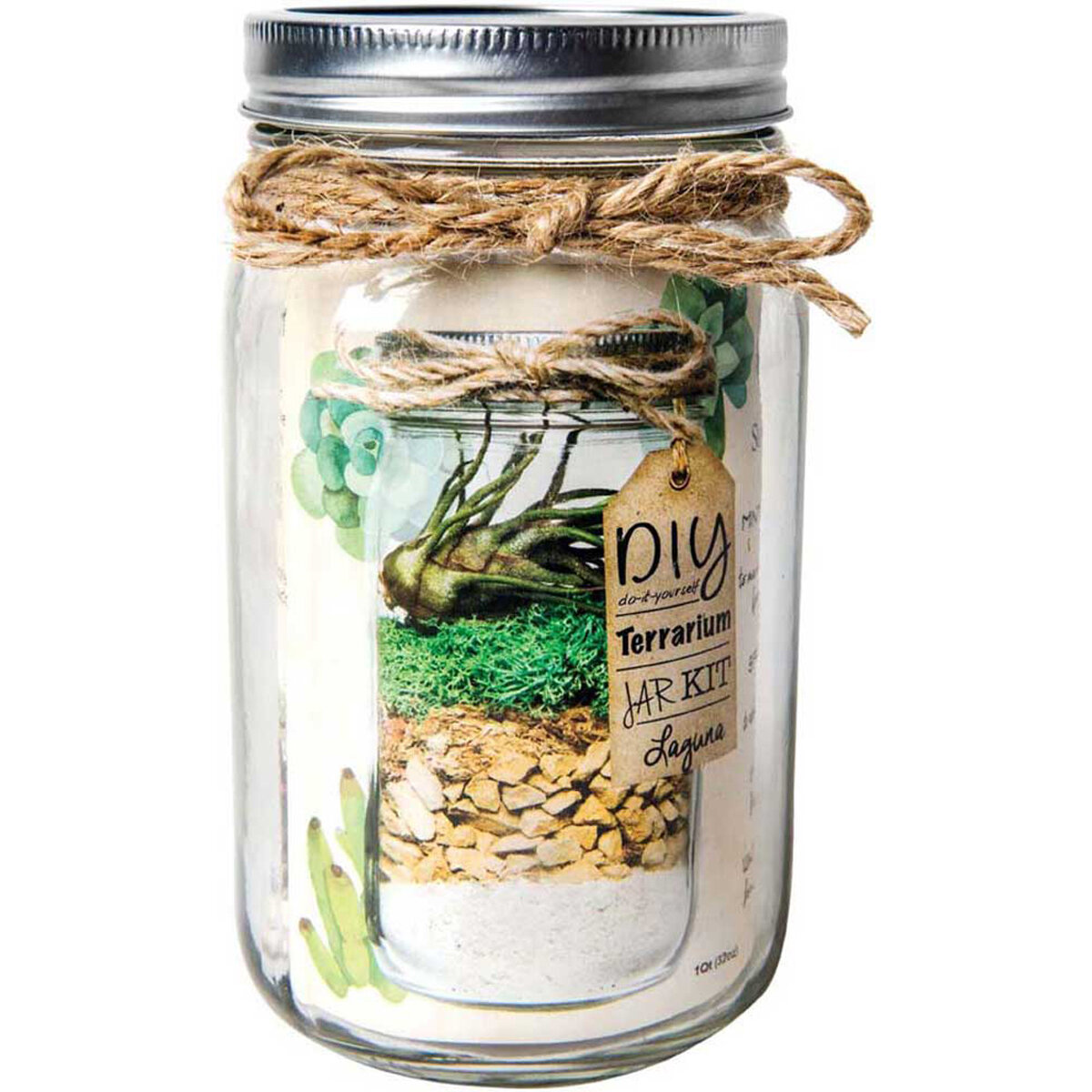 Terrarium Kit DIY Jar Laguna 32oz Mason Jar