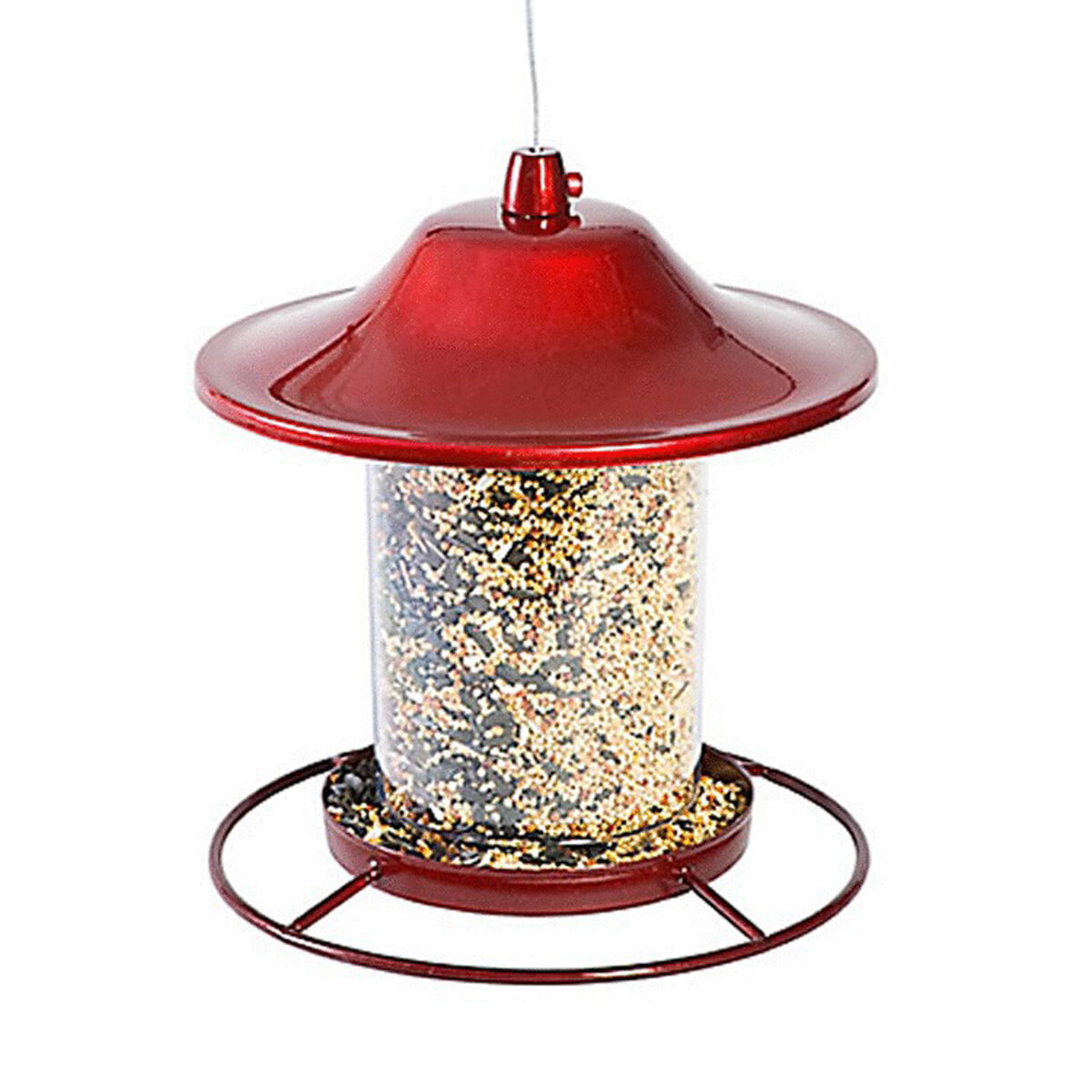 Red Sparkle Pnorama Seed Feeder. Hols 2 Lb Of Seed