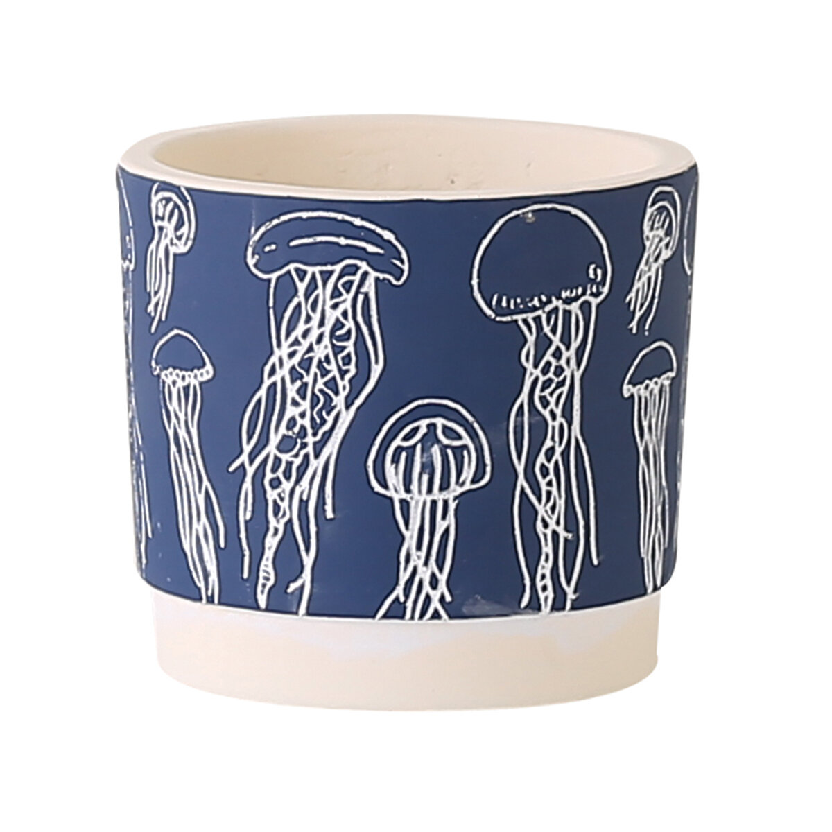 Jellyfish Dance Navy Planter 17x17x16cm