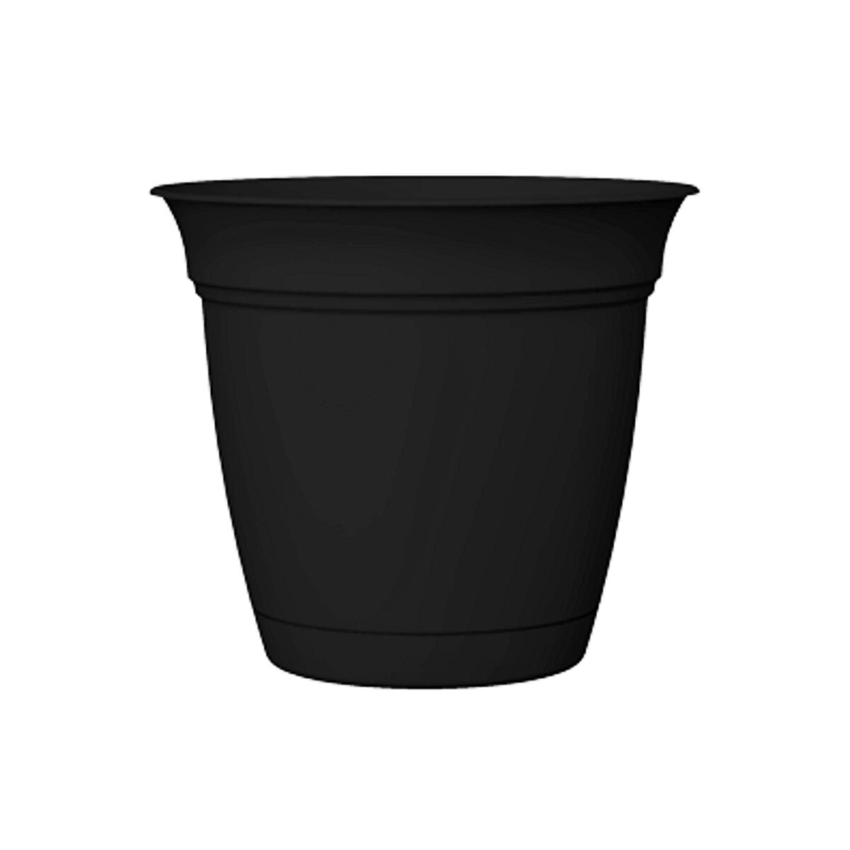 10" Eclipse Pot W/Attached Saucer Black