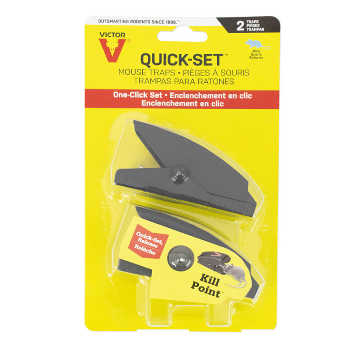 Victor Quick Set Mouse Trap-2pk Black