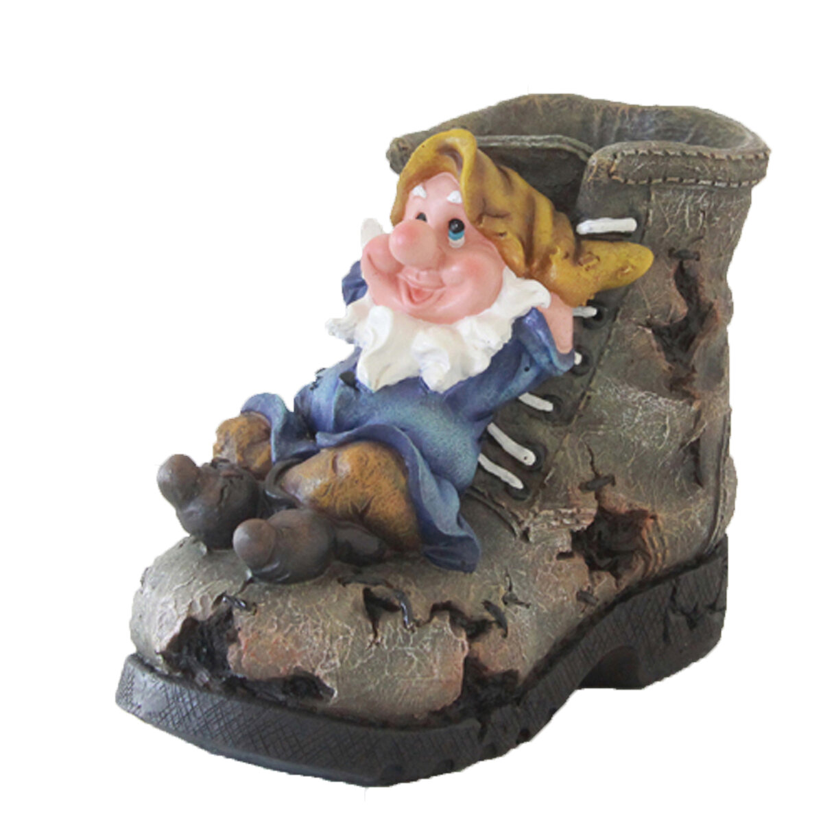 9" Gnome in Old Boot Planter