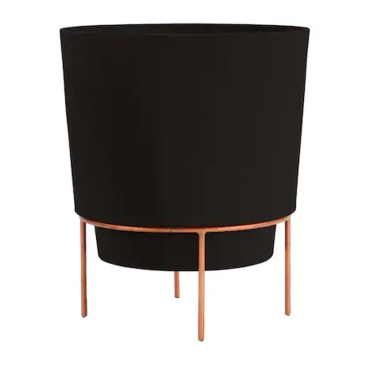 10" Hopson Metal Black Planter