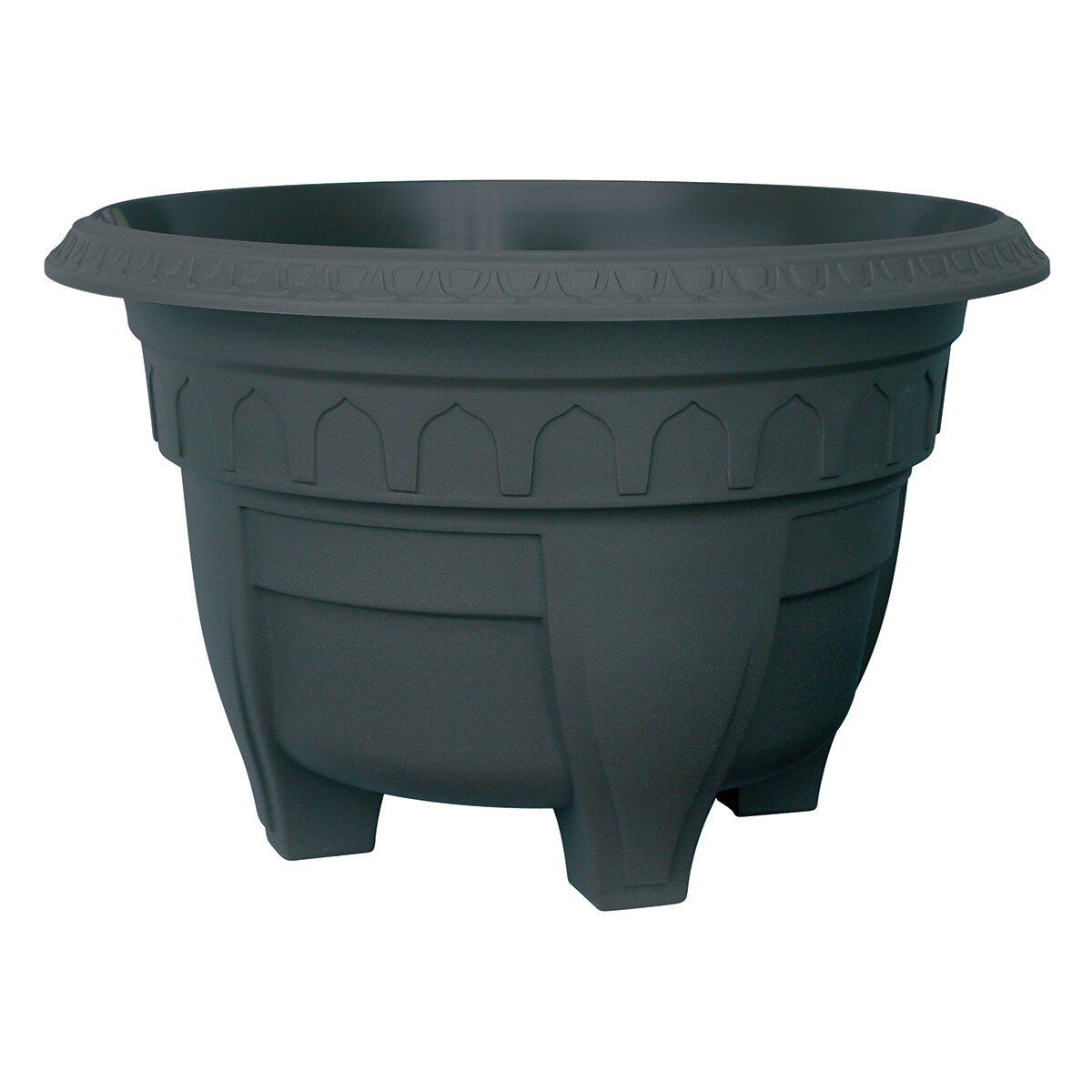 AZURA 15-1/4" Round Patio Planter Black