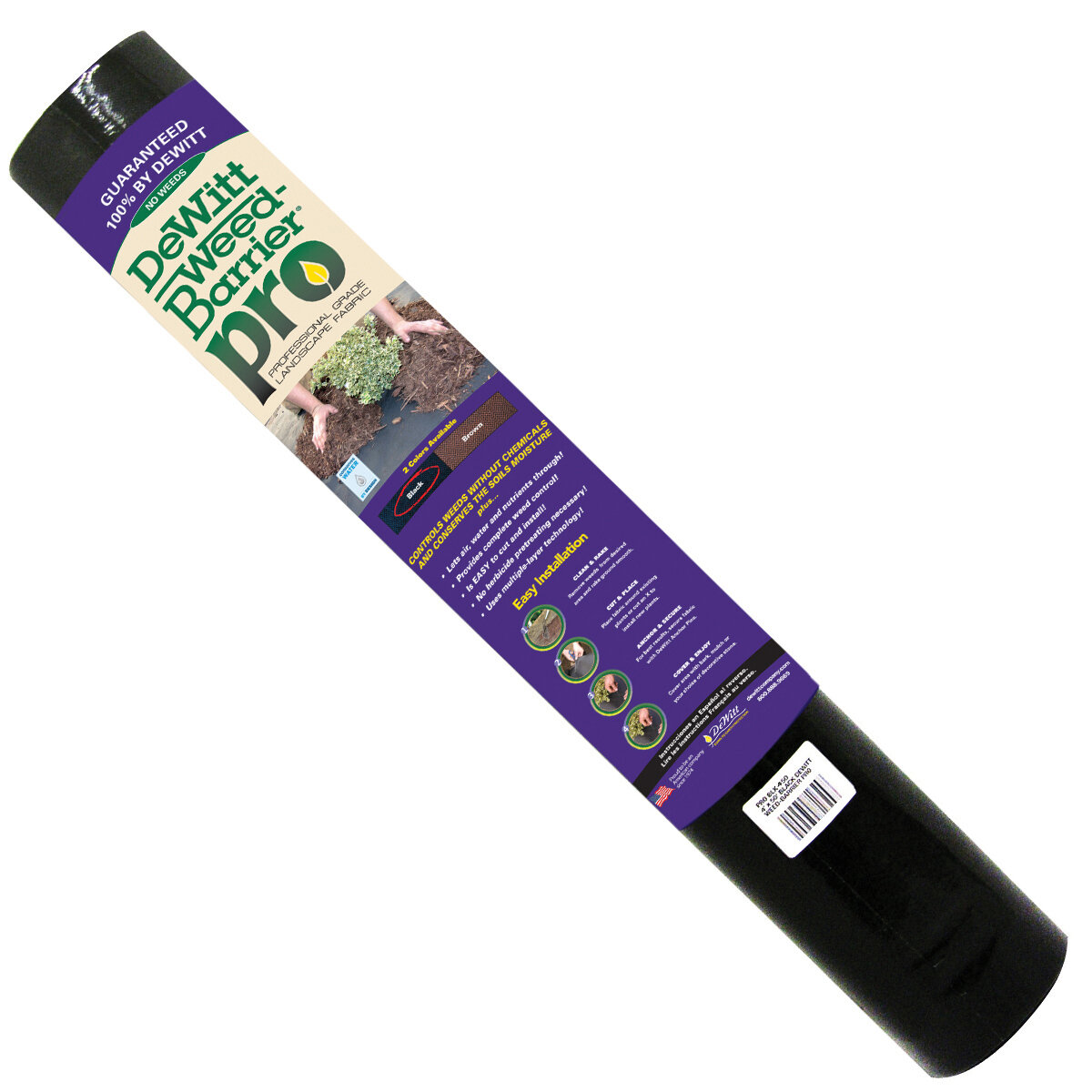 4' X 50' PRO Black Weed-Barrier 3 Oz